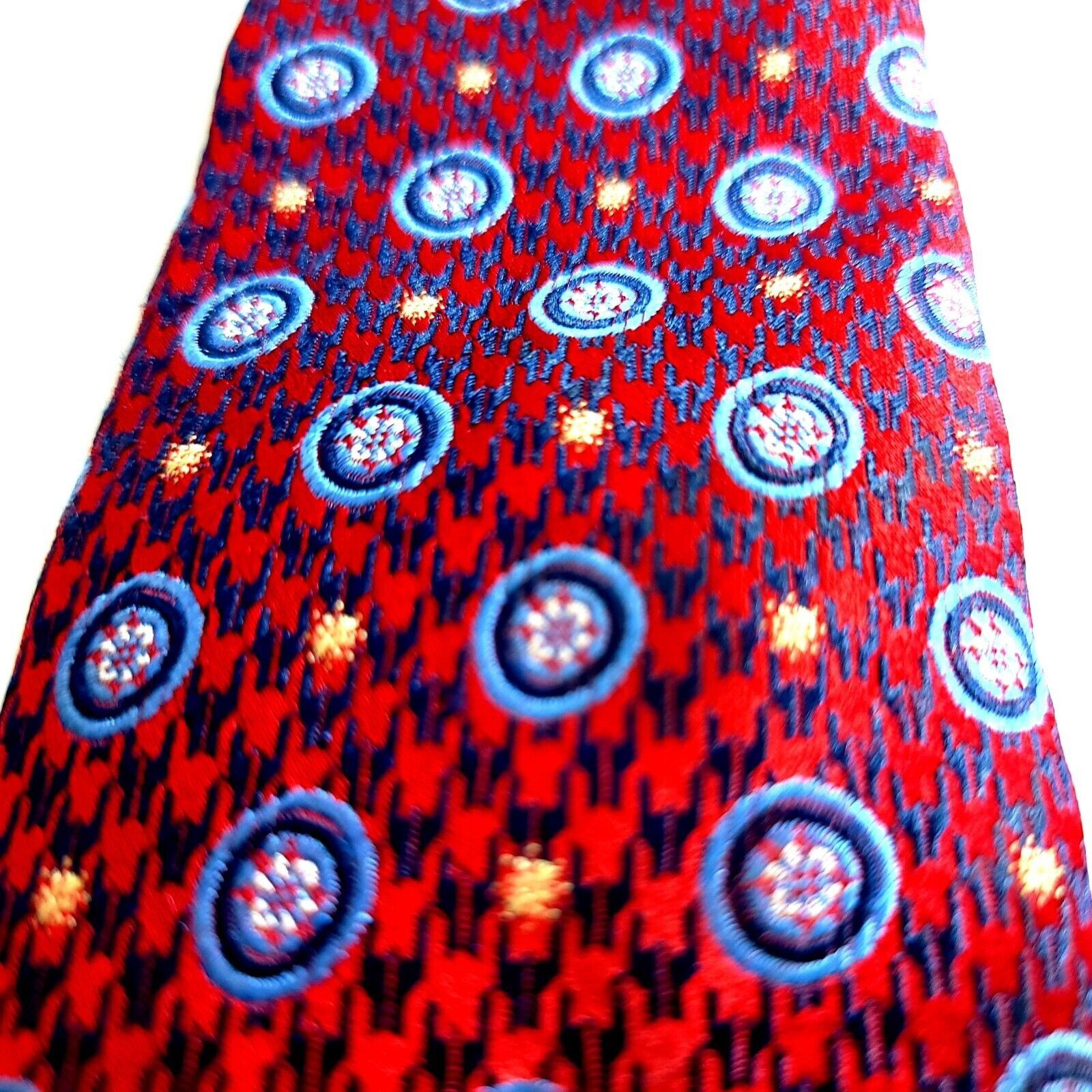 Joseph Abboud Joseph Abboud Red Herringbone Floral Geometric Blue Woven Sh Size ONE SIZE - 2 Thumbnail