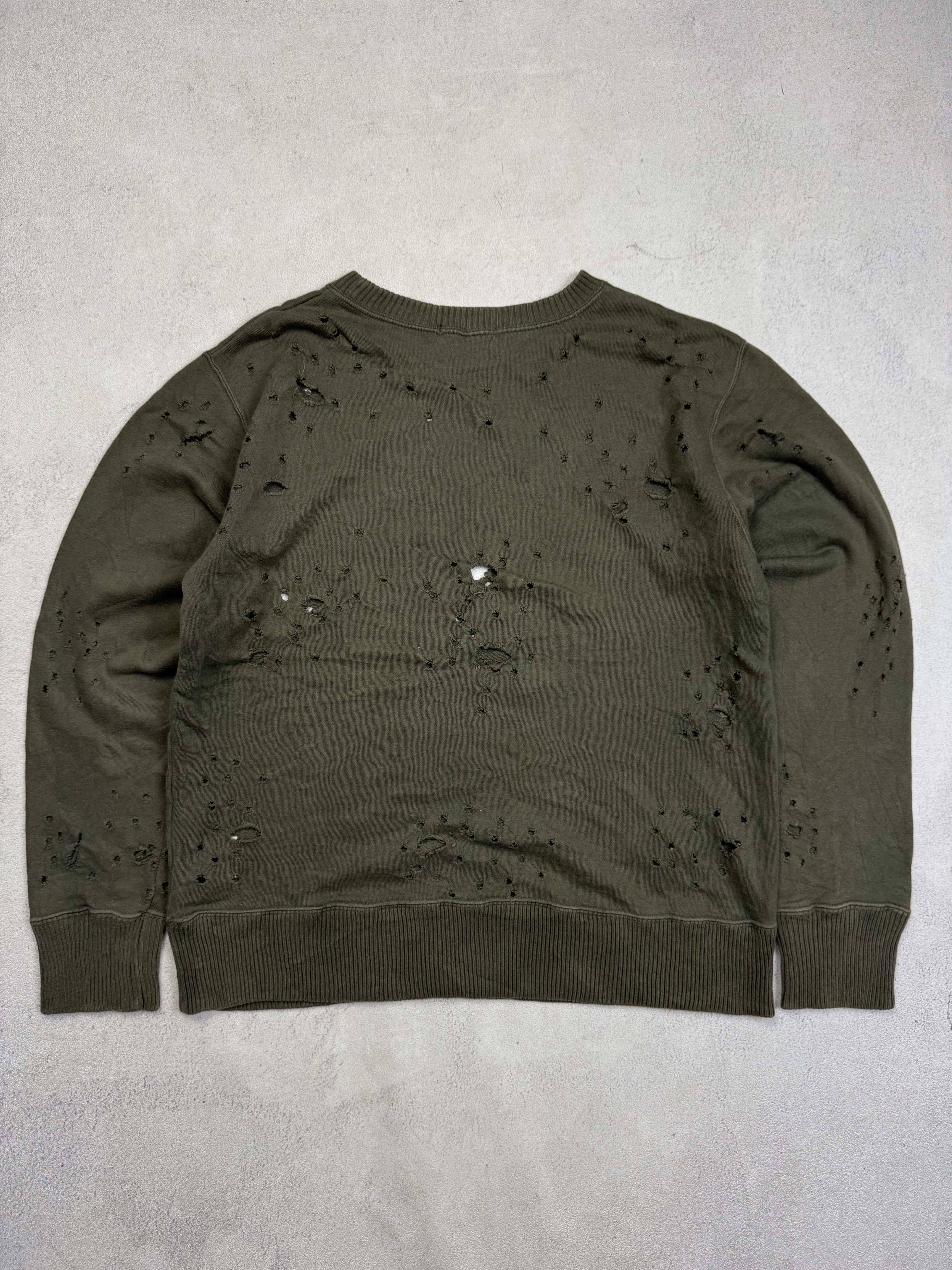 Japanese Brand Burden Distressed Destroyed Grunge Sweatshirt Crewneck Size US M / EU 48-50 / 2 - 6 Thumbnail