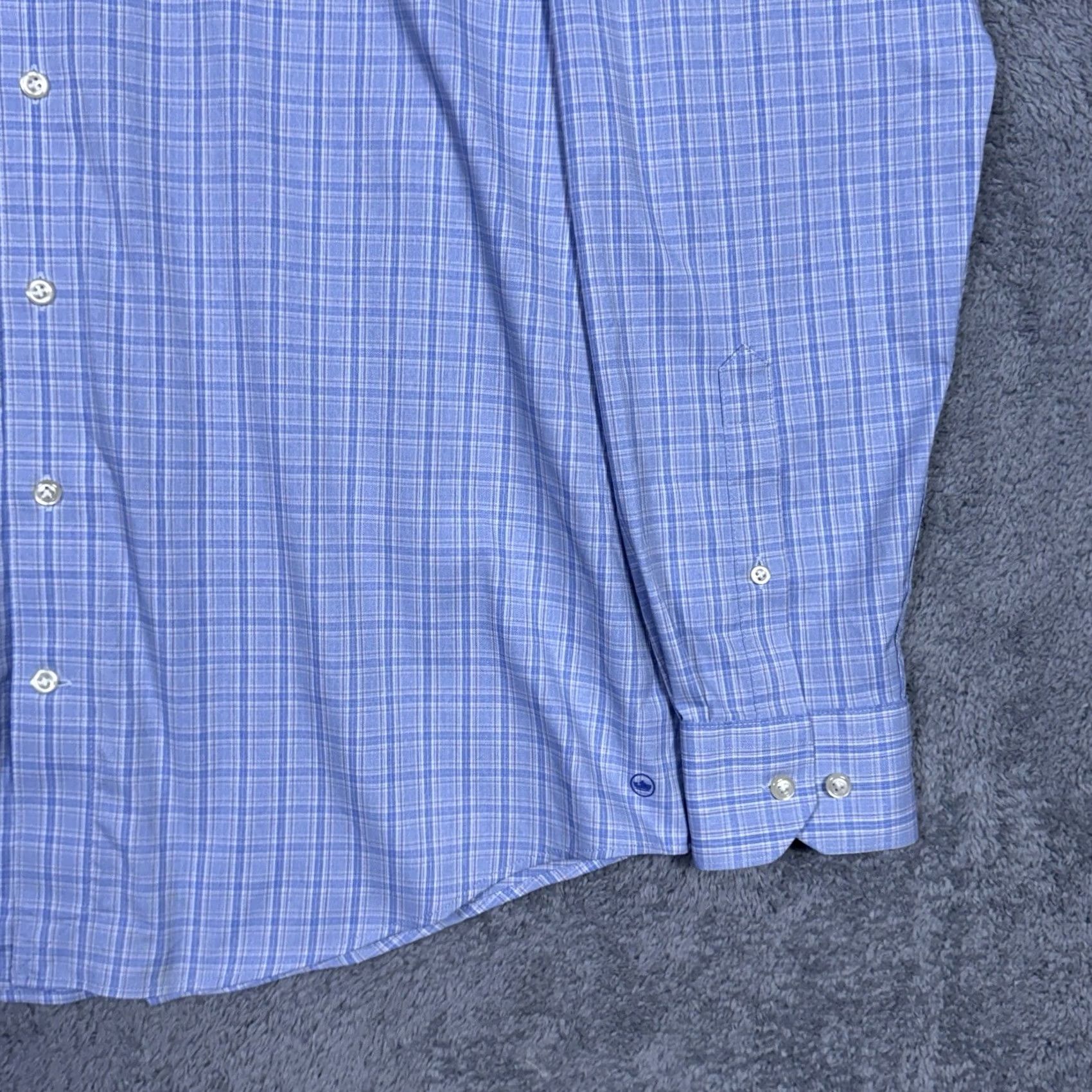 Peter Millar Peter Millar Crown Crafted Shirt Mens XXL Pinetop Performance Sport Windowpane Blue Size US XXL / EU 58 / 5 - 5 Thumbnail