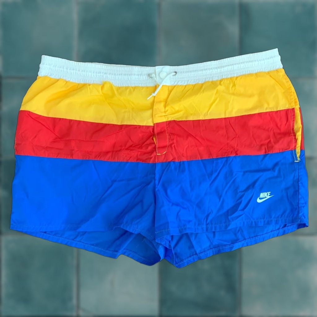 Nike Vintage Nike 80s Athletic Shorts XL Blue Summer Activewear Basketball Pockets Nylon Logo Men's Size US 36 / EU 52 - 1 Thumbnail