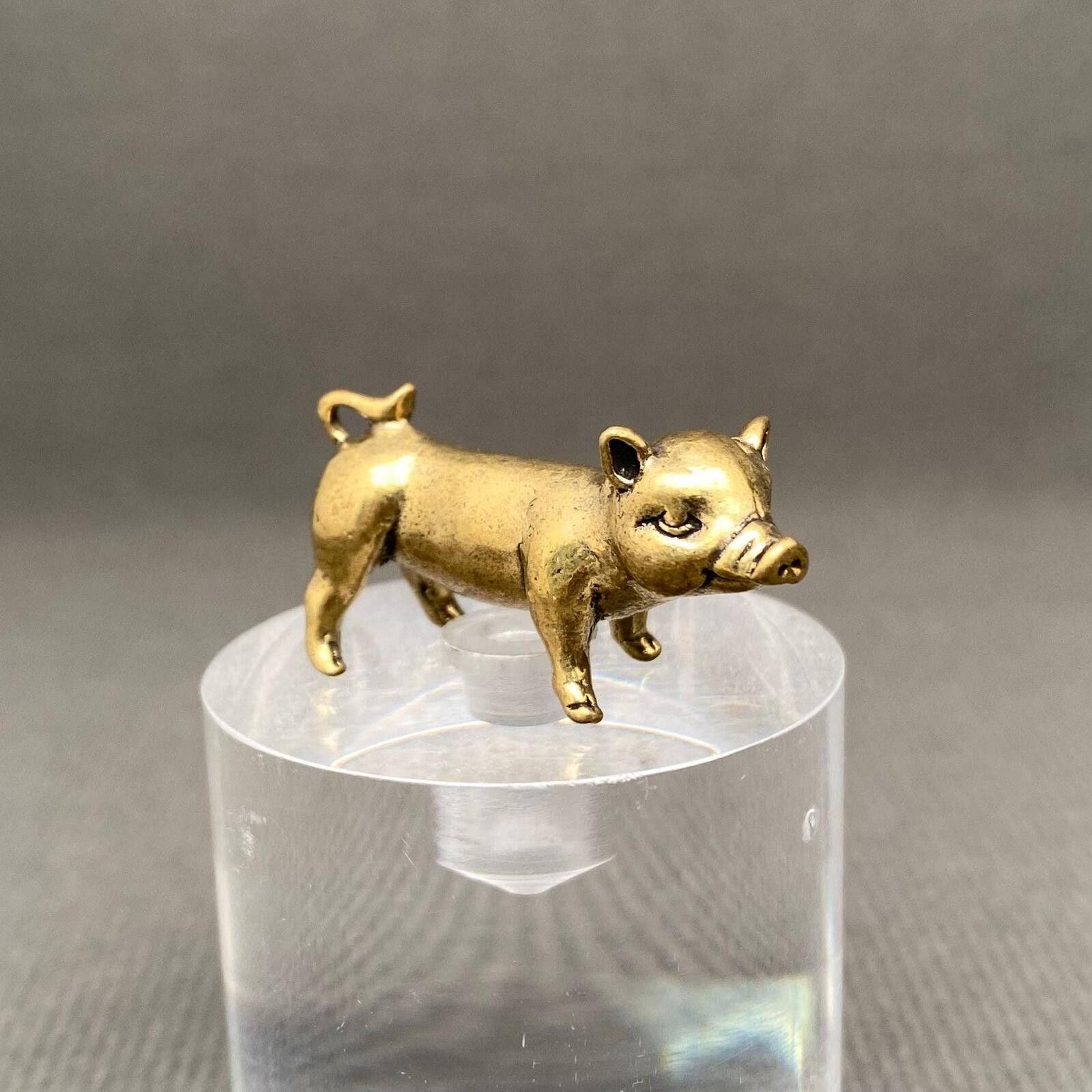 The Unbranded Brand Miniature Golden Pig Figurine Collectible Size ONE SIZE - 3 Thumbnail