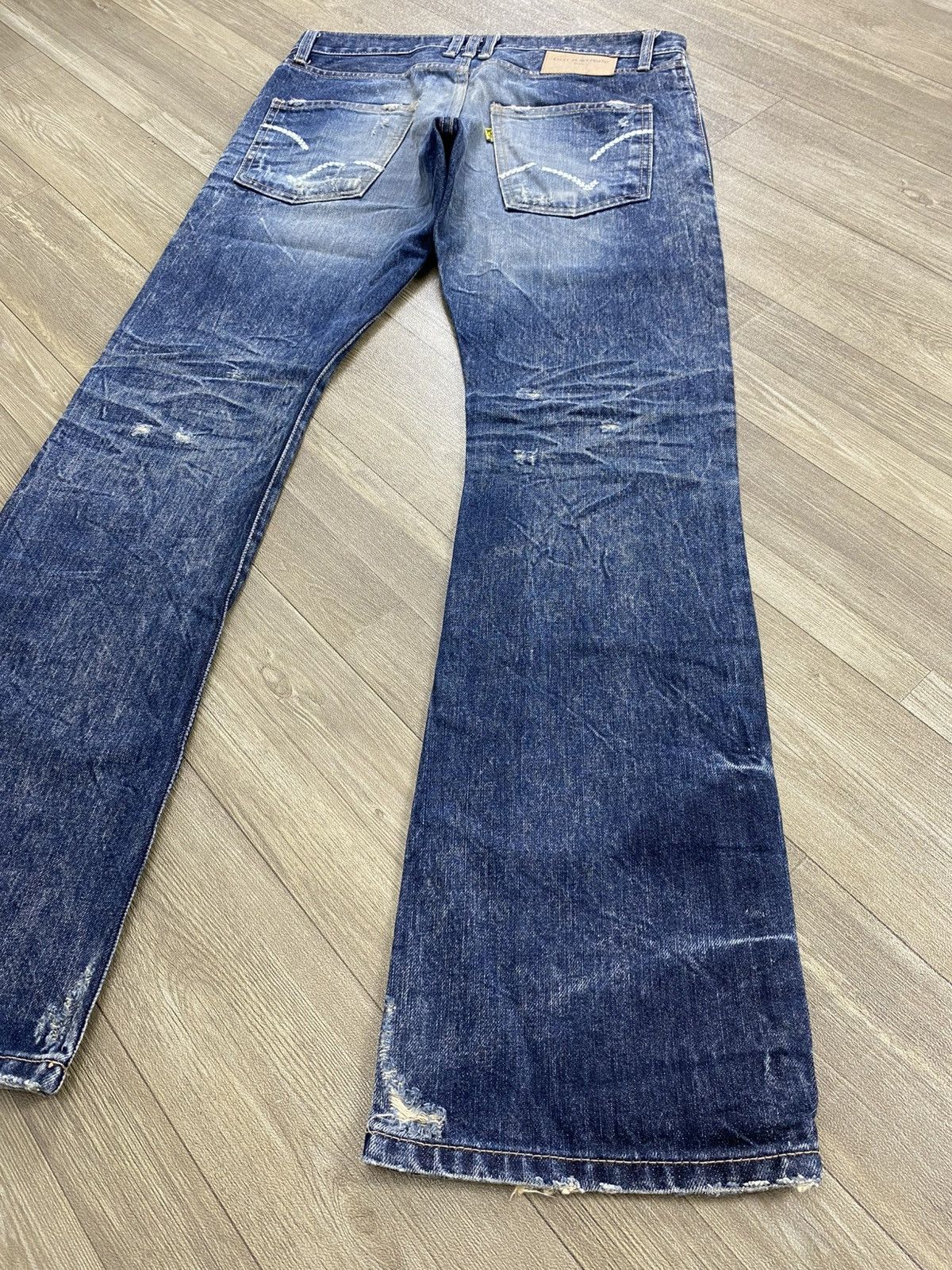 If Six Was Nine 2000s Dot & Stripe Distressed Punk Lgb Style Flared Jeans Size US 30 / EU 46 - 17 Thumbnail