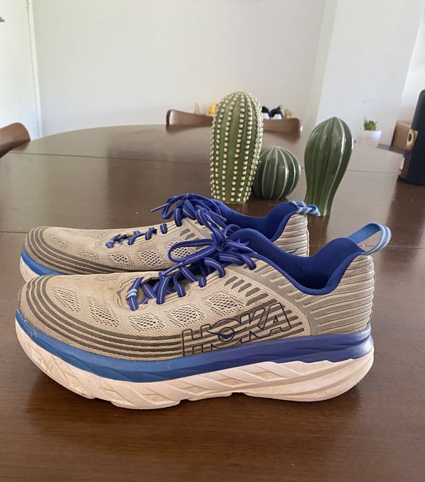 Hoka Hoka One One Bondi Bondi 6 Gray/White/Blue - Size 10.5 | Grailed