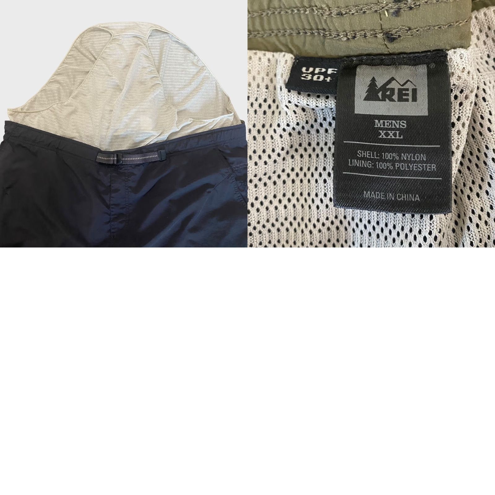 Vintage REI Cargo Hiking Shorts Mens 2XL Gray Nylon Belted Lined Pockets Rip Stop Utility Cargo Pro Size US 39 - 8 Thumbnail