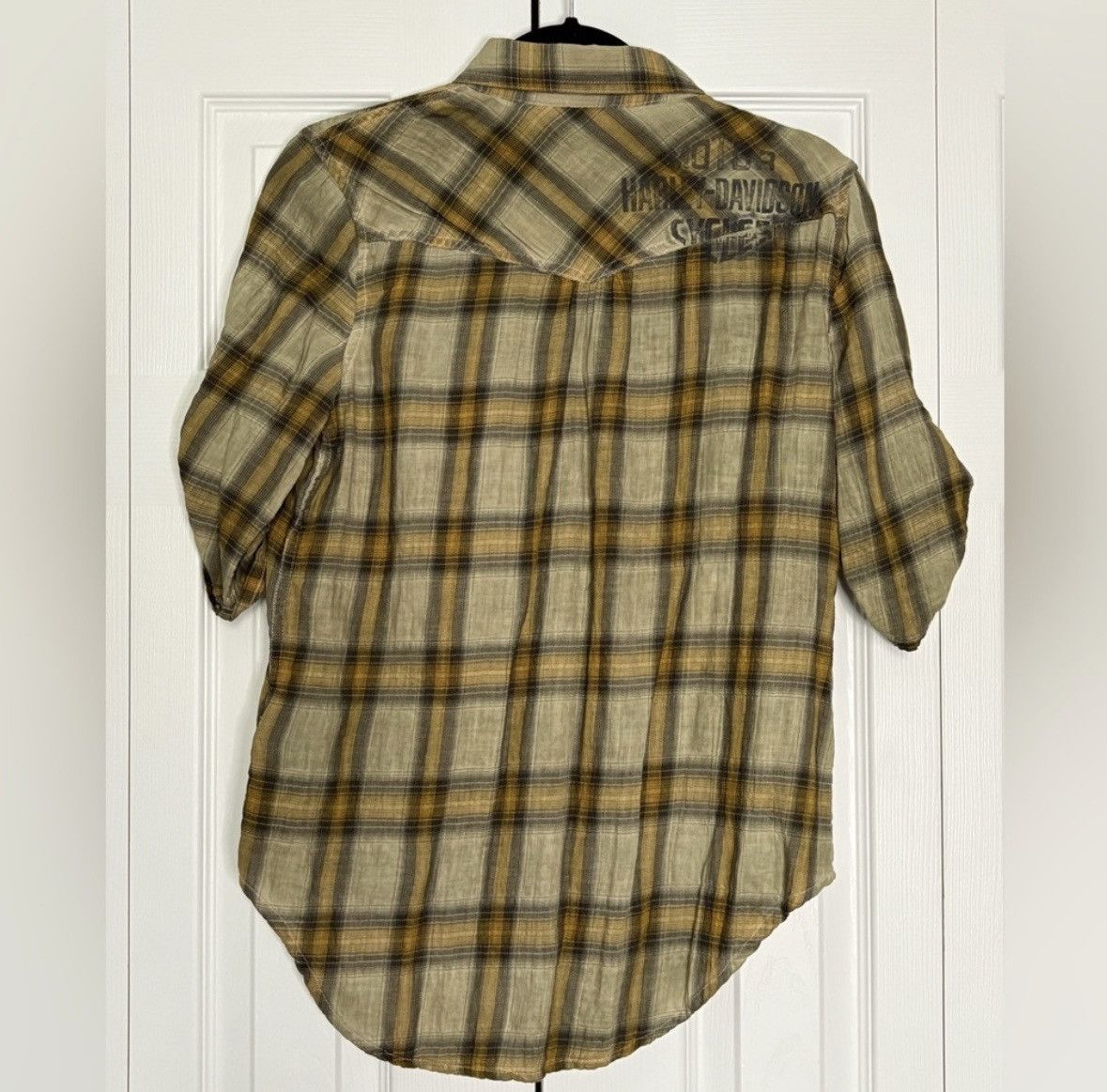 Harley Davidson Harley-Davidson Snap Button Down Fitted Plaid Blouse Top Size M / US 6-8 / IT 42-44 - 3 Thumbnail