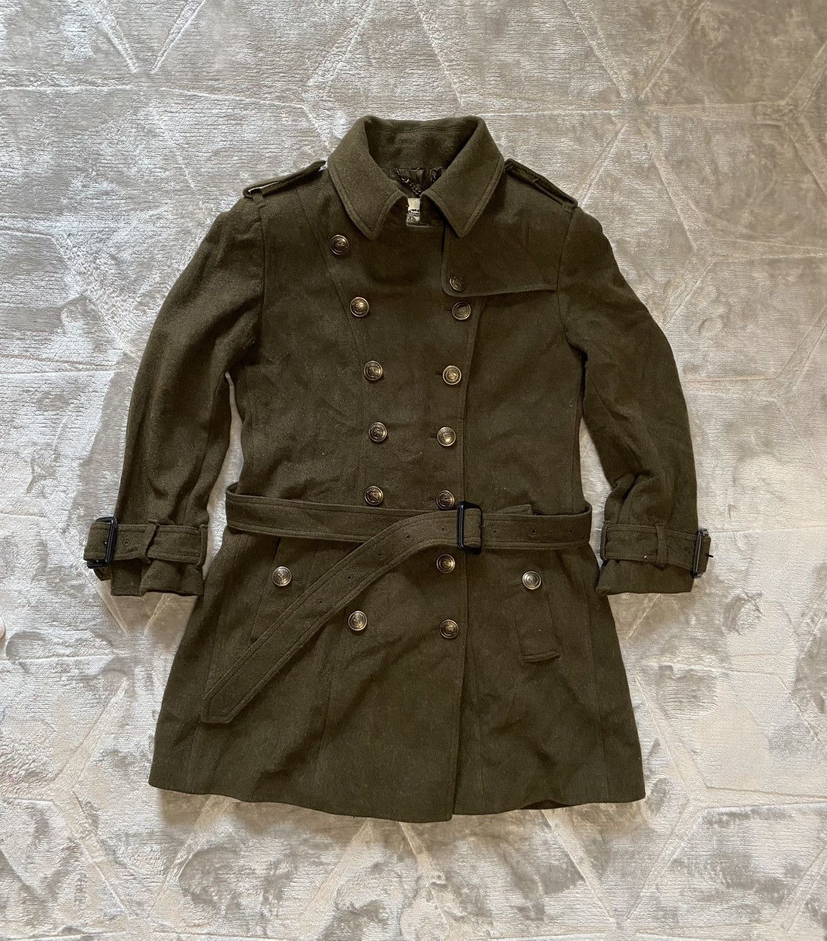 Burberry Burberry London Khaki Wool & Cashmere Trench Coat Size XS / US 0-2 / IT 36-38 - 1 Thumbnail