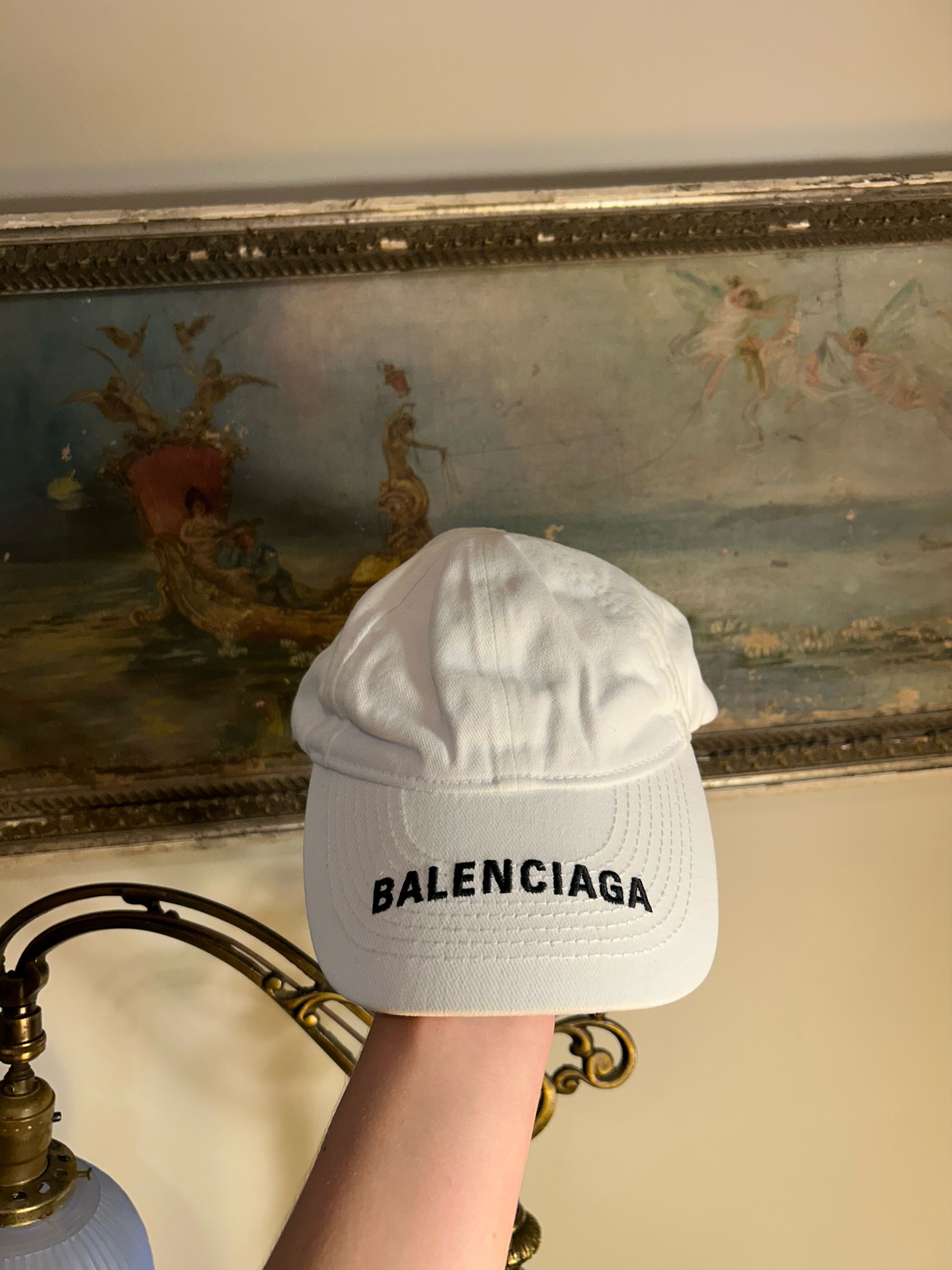 Balenciaga New Sunfaded Notched Sporty B Logo Cap Hat (M) 57 CM