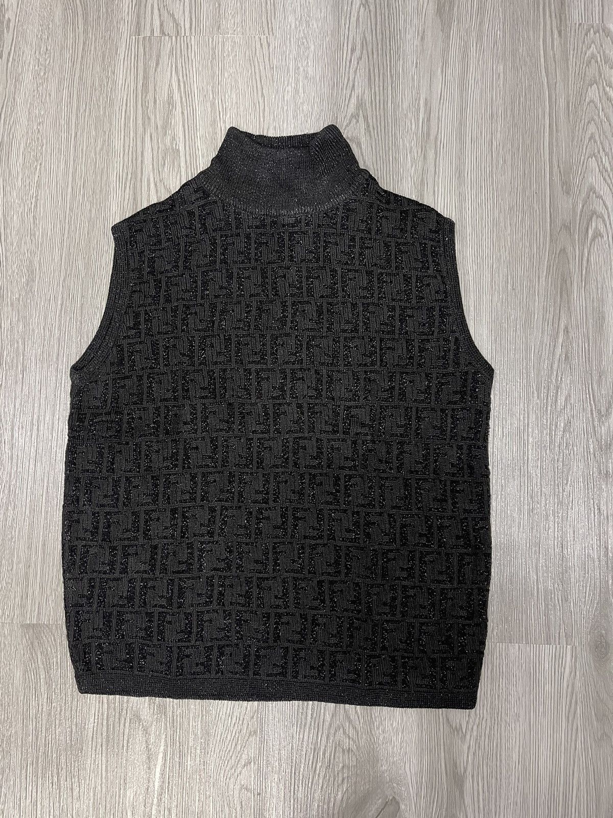 Fendi Vintage FENDI knitted monogram FF glitter tank top Size M / US 6-8 / IT 42-44 - 4 Thumbnail