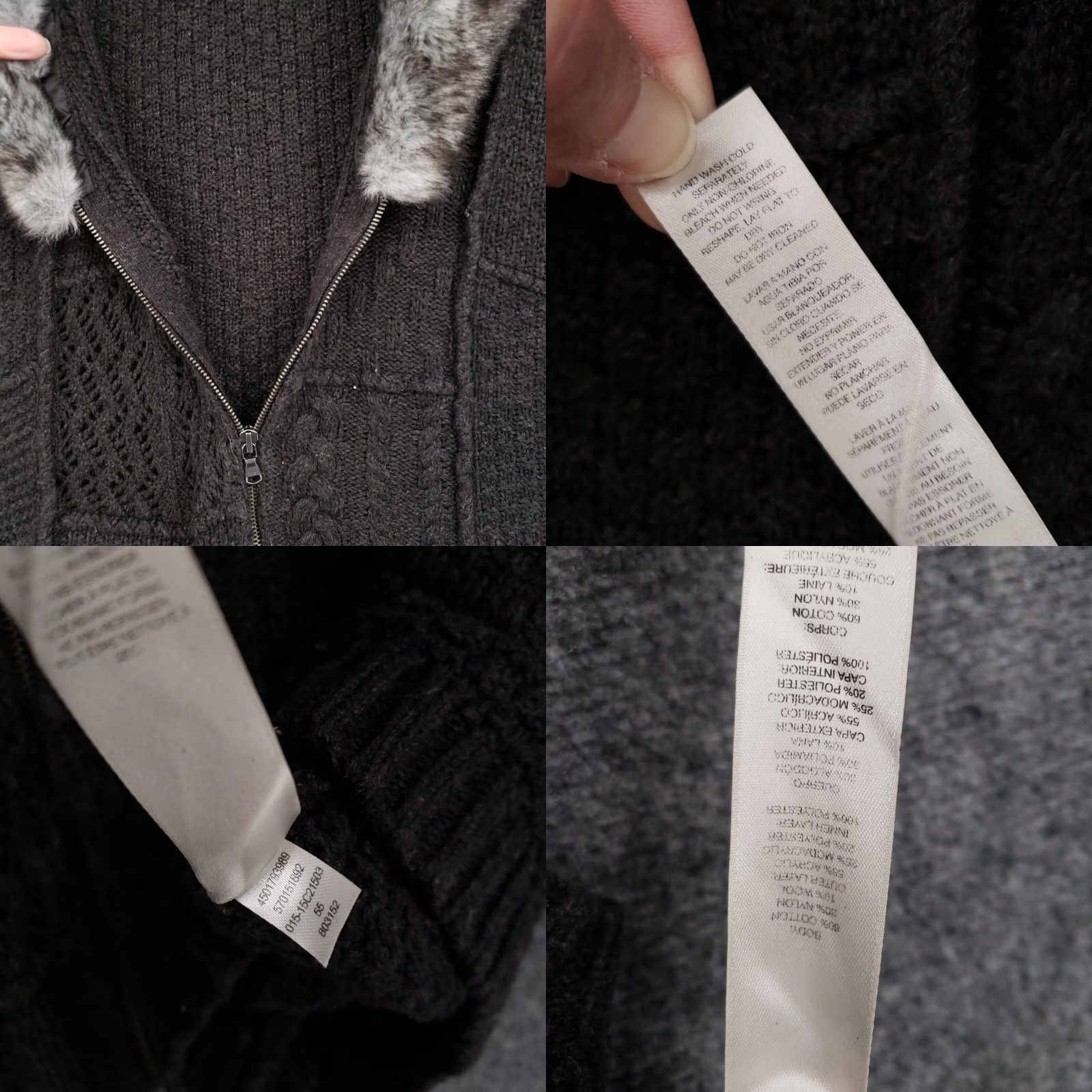 Vintage Chicos Sweater Vest Womens Large Gray Arya Faux Fur Collar Sleeveless Knit Size L / US 10 / IT 46 - 8 Thumbnail