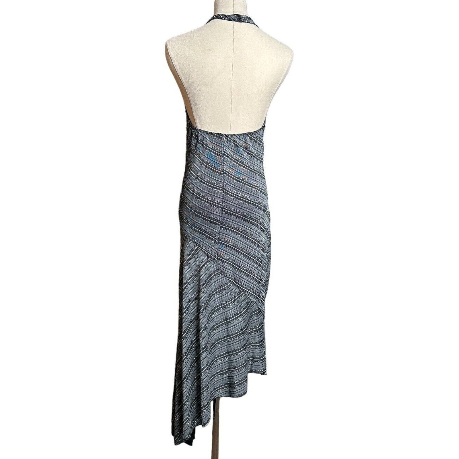 Other Y2K Charlotte Russe Black Silver Asymmetrical Halter Dress L Size L / US 10 / IT 46 - 6 Thumbnail