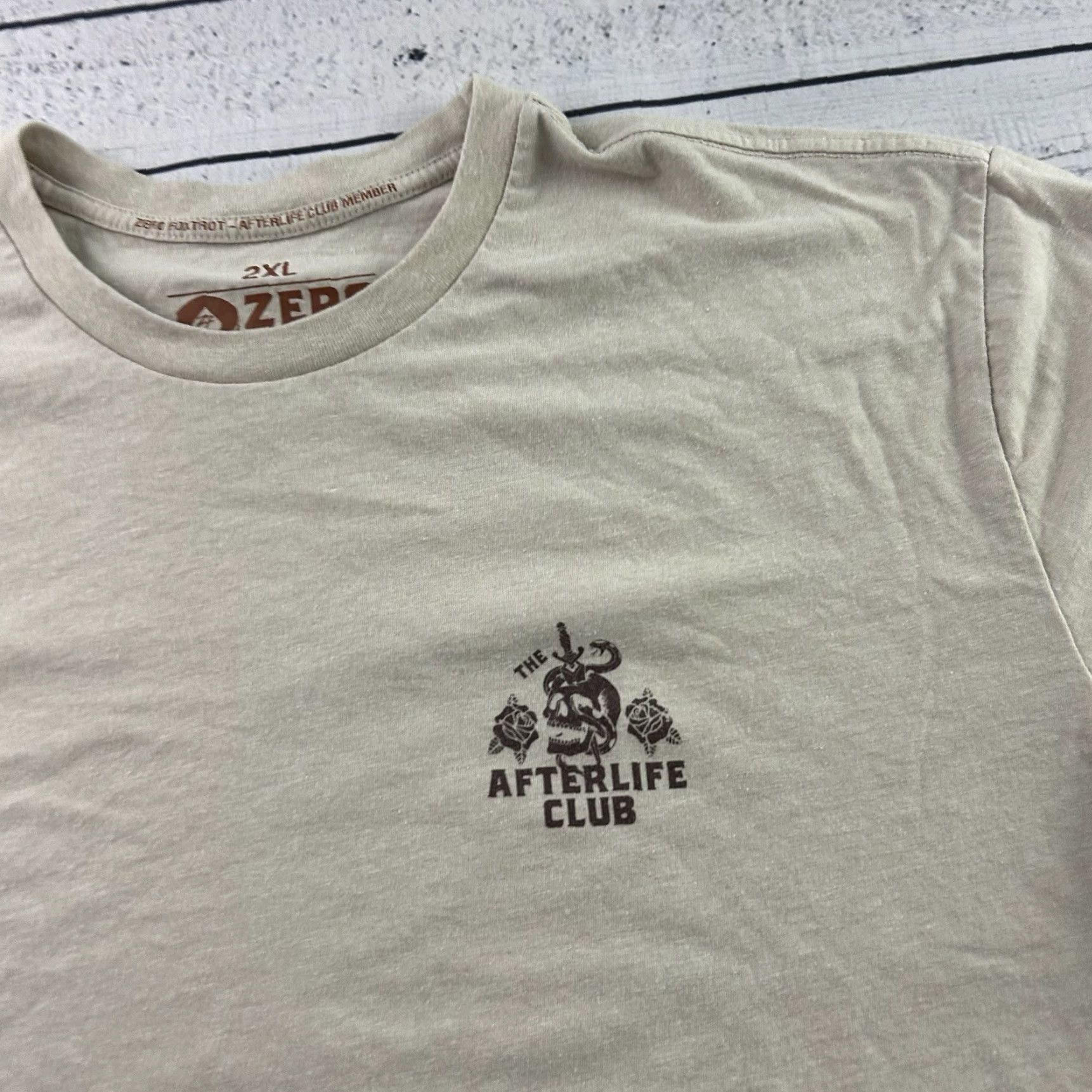 Vintage Zero Foxtrot T-Shirt Main Selling Point Brown 2XL Tan Mens Short Sleeve Crew Neck Cotton 2020s Summer Spring Fall Vintage No Size US XXL / EU 58 / 5 - 2 Thumbnail
