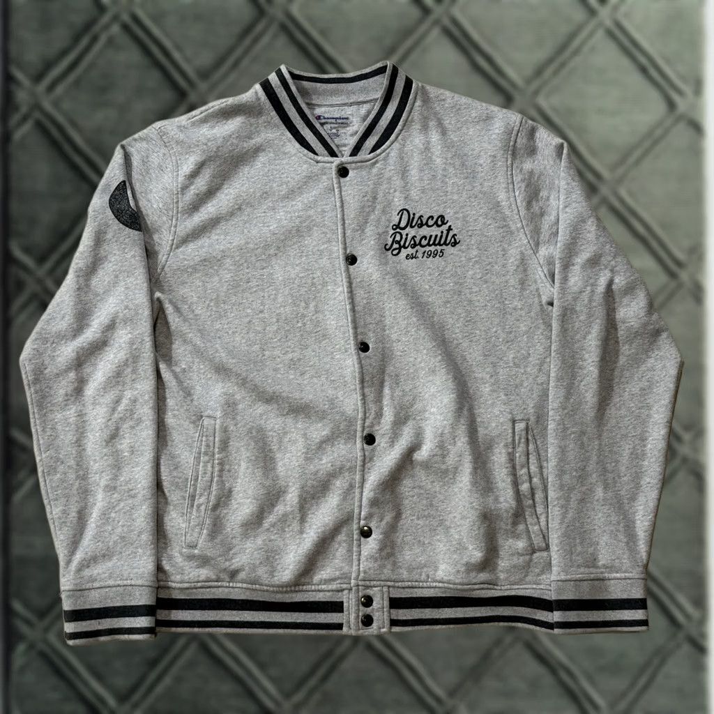 Champion VINTAGE Champion The Disco Biscuits Fleece Bomber Jacket L Men Gray 90s Band Rock Limited Edition Size US L / EU 52-54 / 3 - 1 Thumbnail