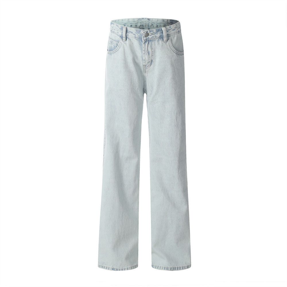 Jean Men's washed straight leg loose casual light-colored jeans Size US 32 / EU 48 - 1 Thumbnail