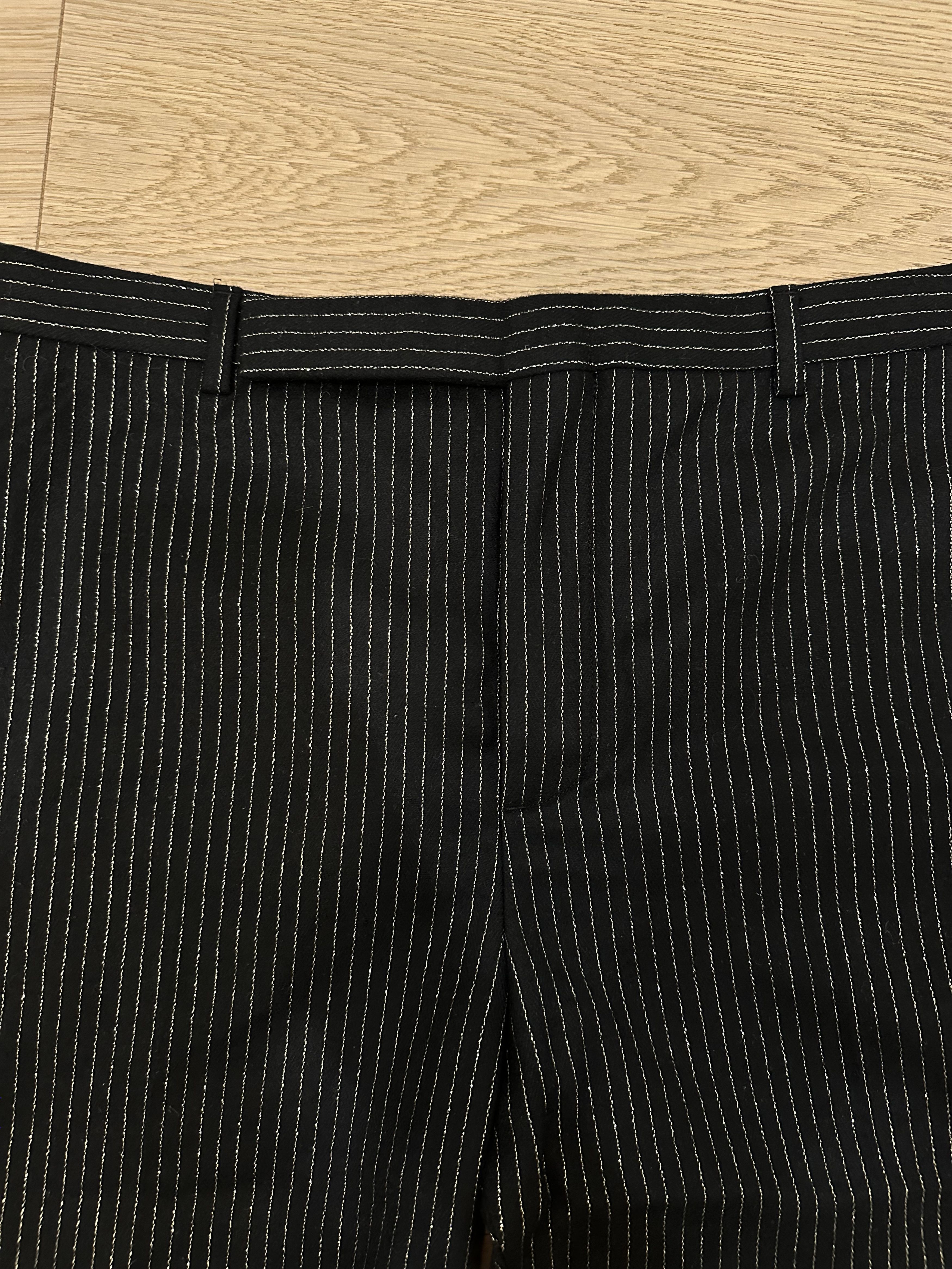 Saint Laurent Paris Glitter Pinstripe Saint Laurent Black Pants Size US 32 / EU 48 - 3 Thumbnail