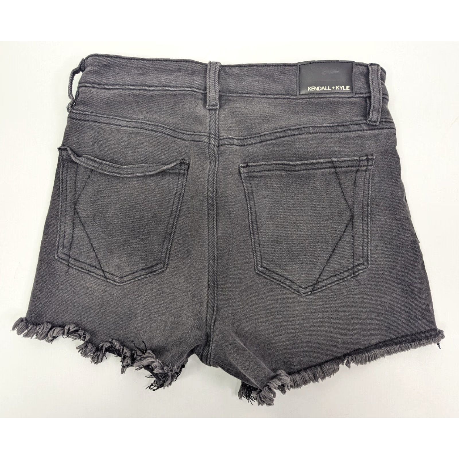 Vintage VINTAGE Kendall + Kylie The Drifter High Rise Grey Distressed Jean Shorts Size 9/29 Women Pants Denim Cotton Cut-Off - Mens? Size 30" / US 8 / IT 44 - 2 Thumbnail