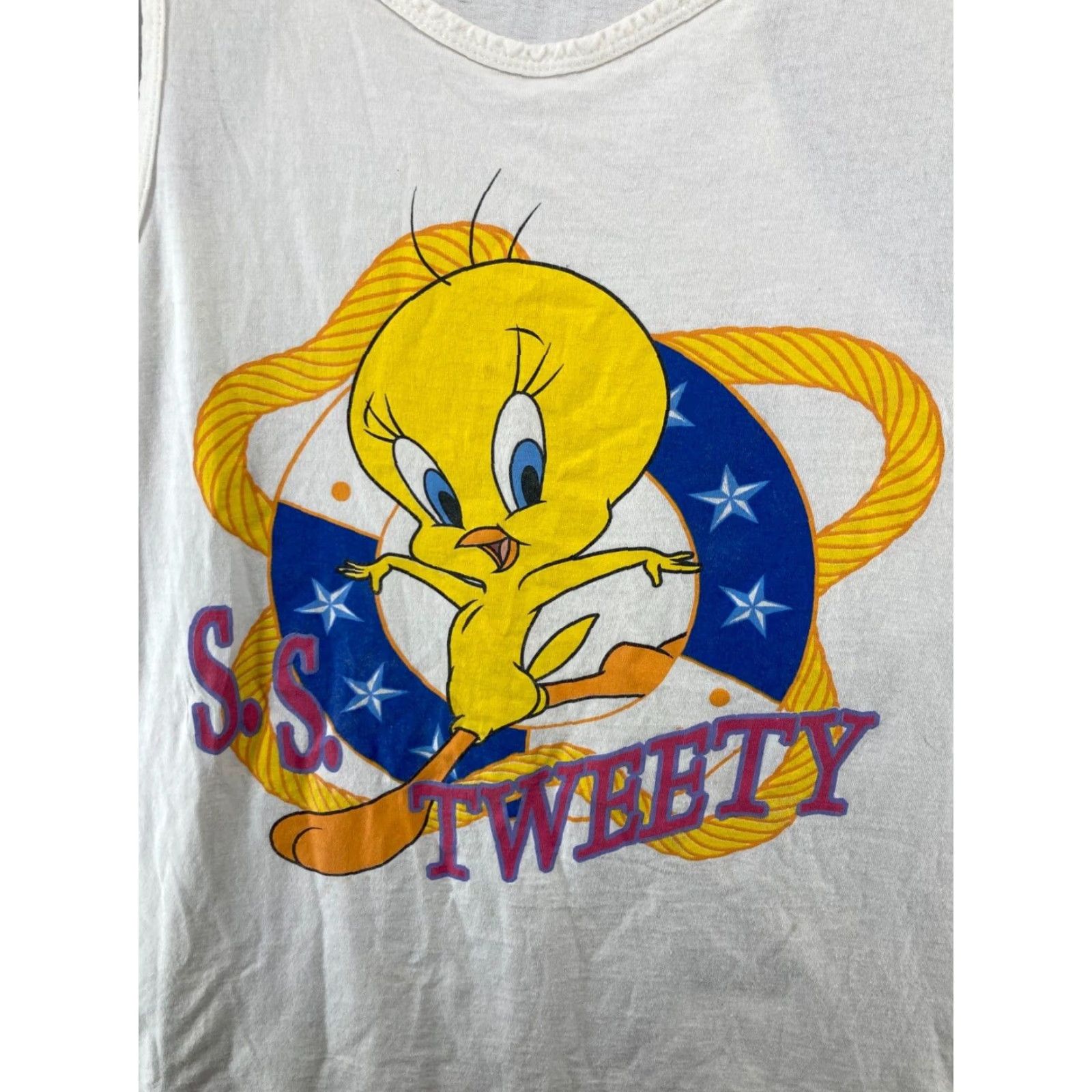 Vintage VINTAGE Looney Tunes Tank Top Womens XL White Tweety USA Casual Size XL / US 12-14 / IT 48-50 - 4 Thumbnail
