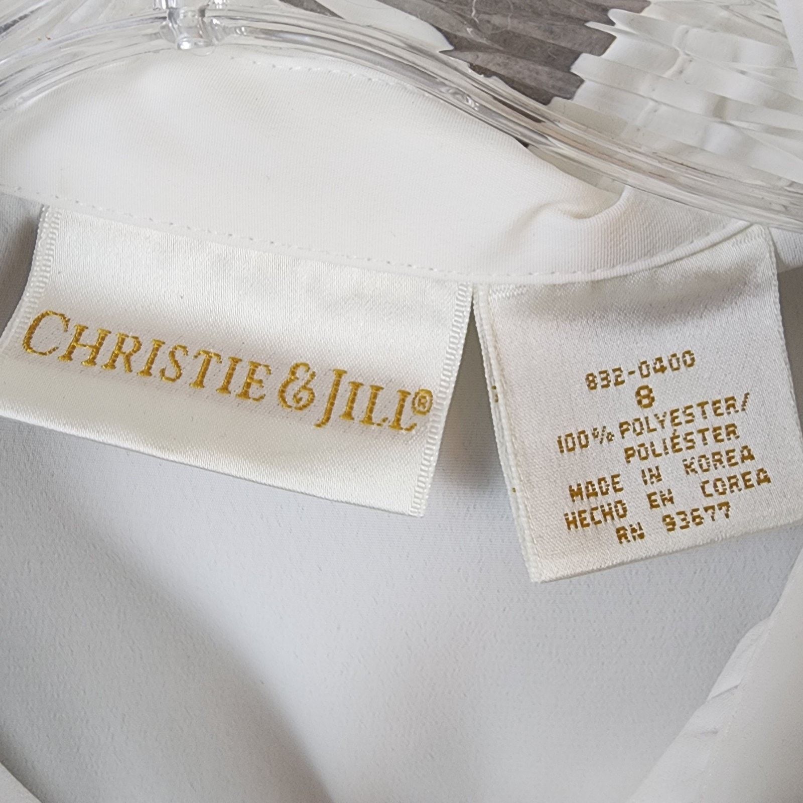 Other Christie & Jill Blouse Women Size 8 White Pleated Front Size M / US 6-8 / IT 42-44 - 7 Thumbnail