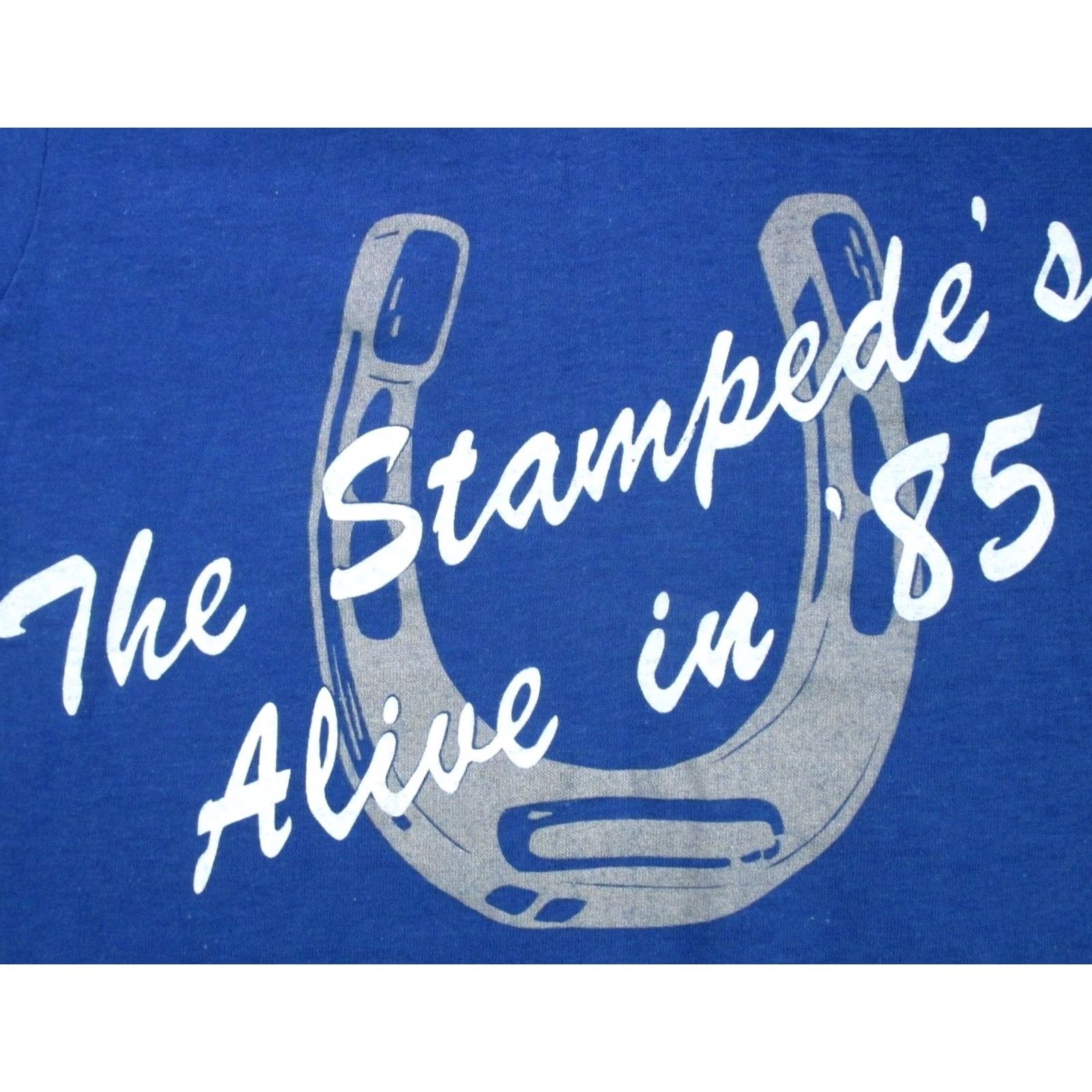 Vintage vtg 1985 Mid South Wrestling Stampede T-Shirt XS Blue Sport T Shirt Mens 80s 90s Vintage Wide Collection Size US XS / EU 42 / 0 - 2 Thumbnail