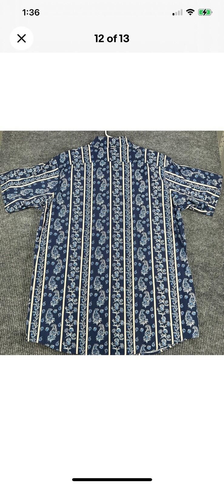 Cremieux Cremieux Shirt Men's XLT Extra Large Tall Blue Paisley Size US XL / EU 56 / 4 - 2 Thumbnail