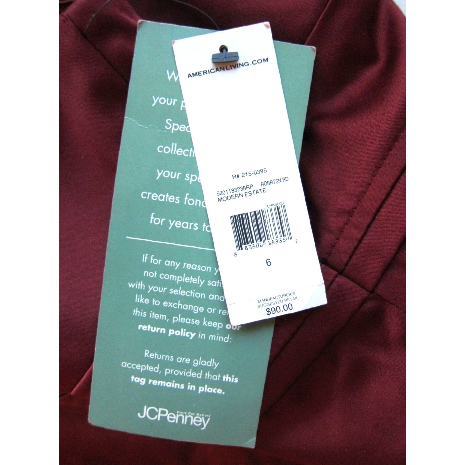 Vintage NWT American Living Maroon Red Pleated V-Neck Sheath Tank Cocktail Dress 6 Size M / US 6-8 / IT 42-44 - 3 Thumbnail