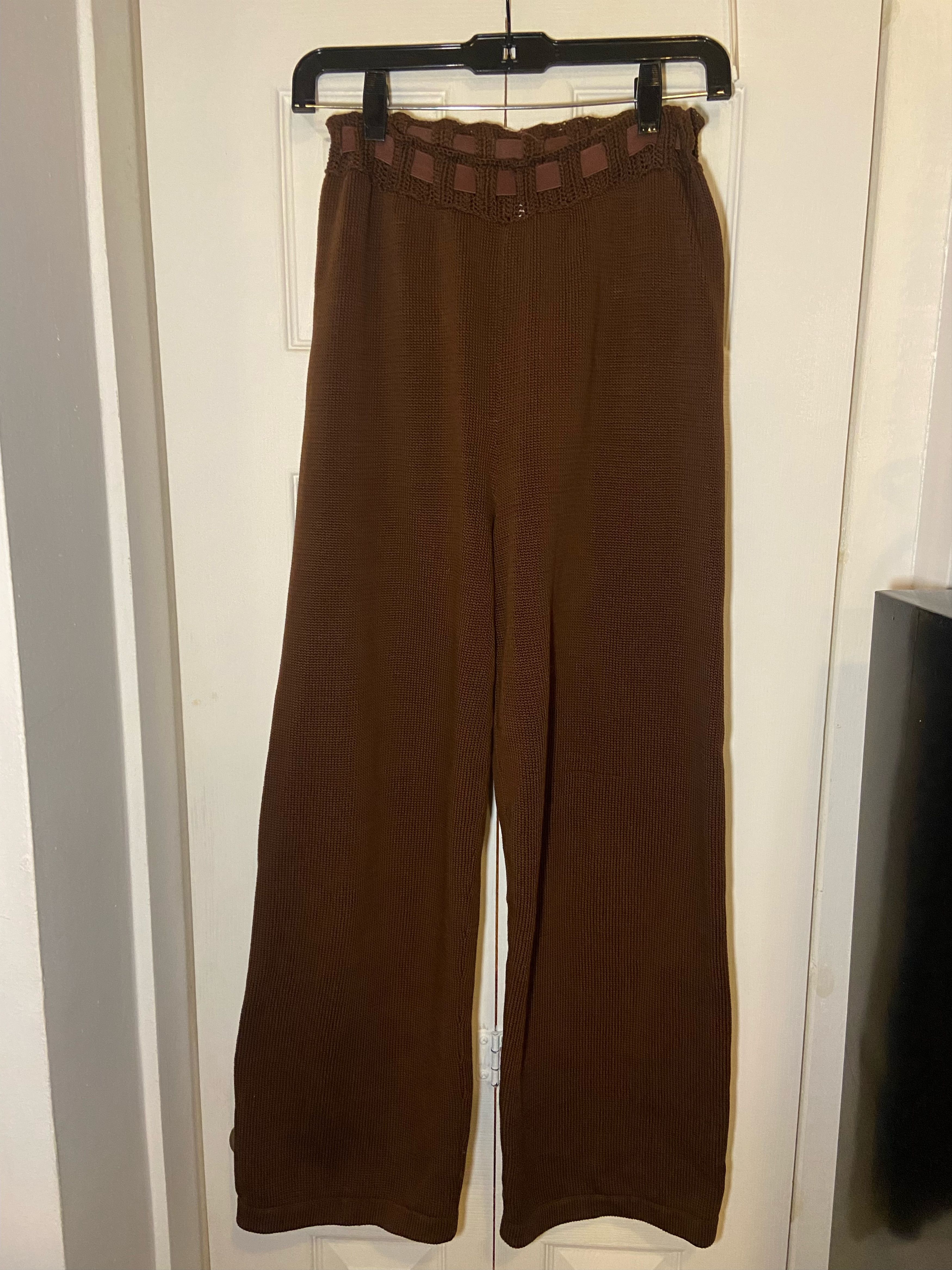 image of Bode Johnny Knit Pants in Brown, Women's (Size 26)