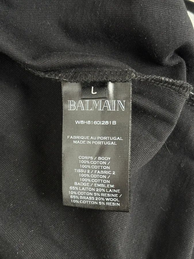 Balmain AW2018 Balmain Black Cotton Striped Polo Sweater Size US M / EU 48-50 / 2 - 9 Thumbnail