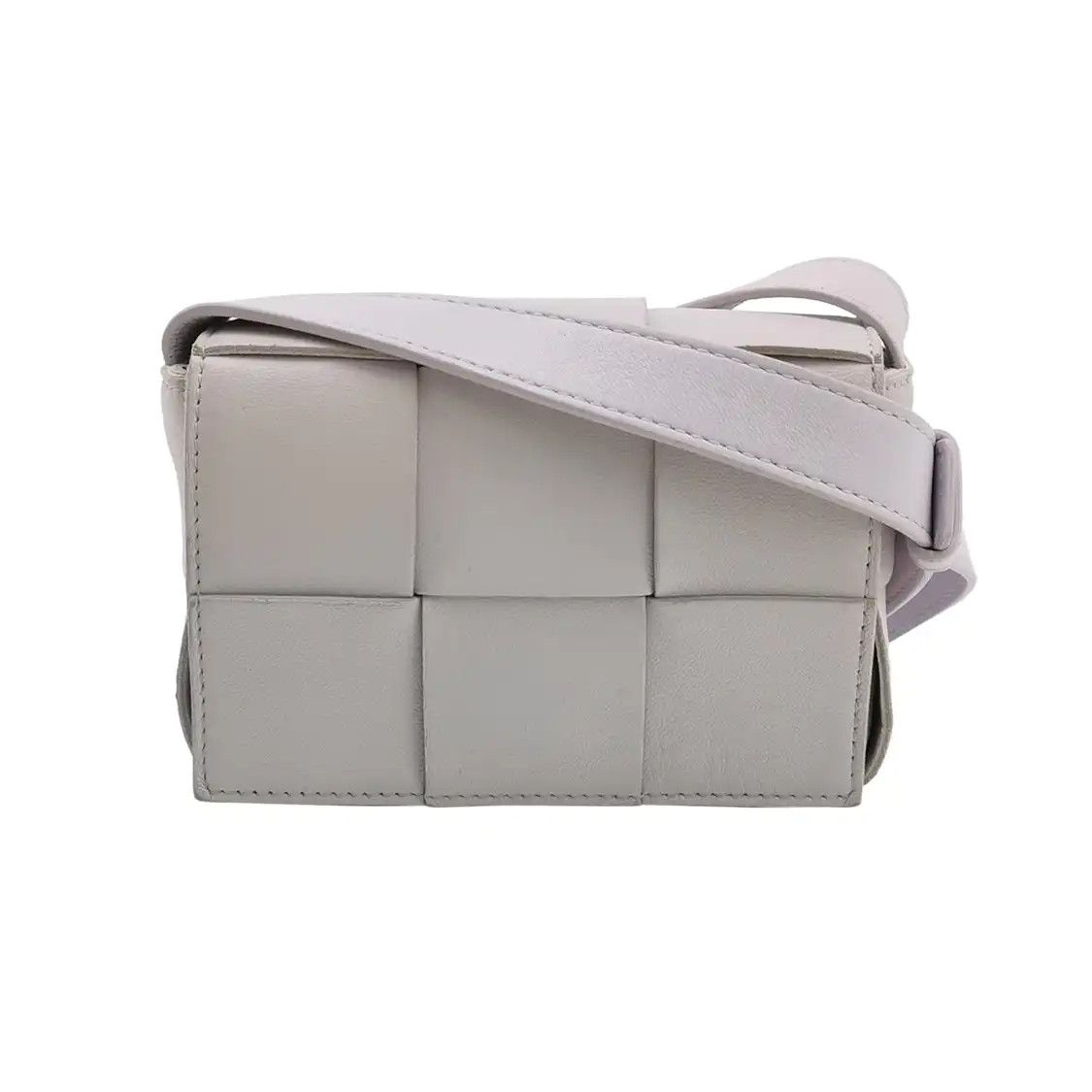 Bottega Veneta BOTTEGA VENETA Cassette mini white cowhide leather woven crossbody bag Size ONE SIZE - 1 Thumbnail
