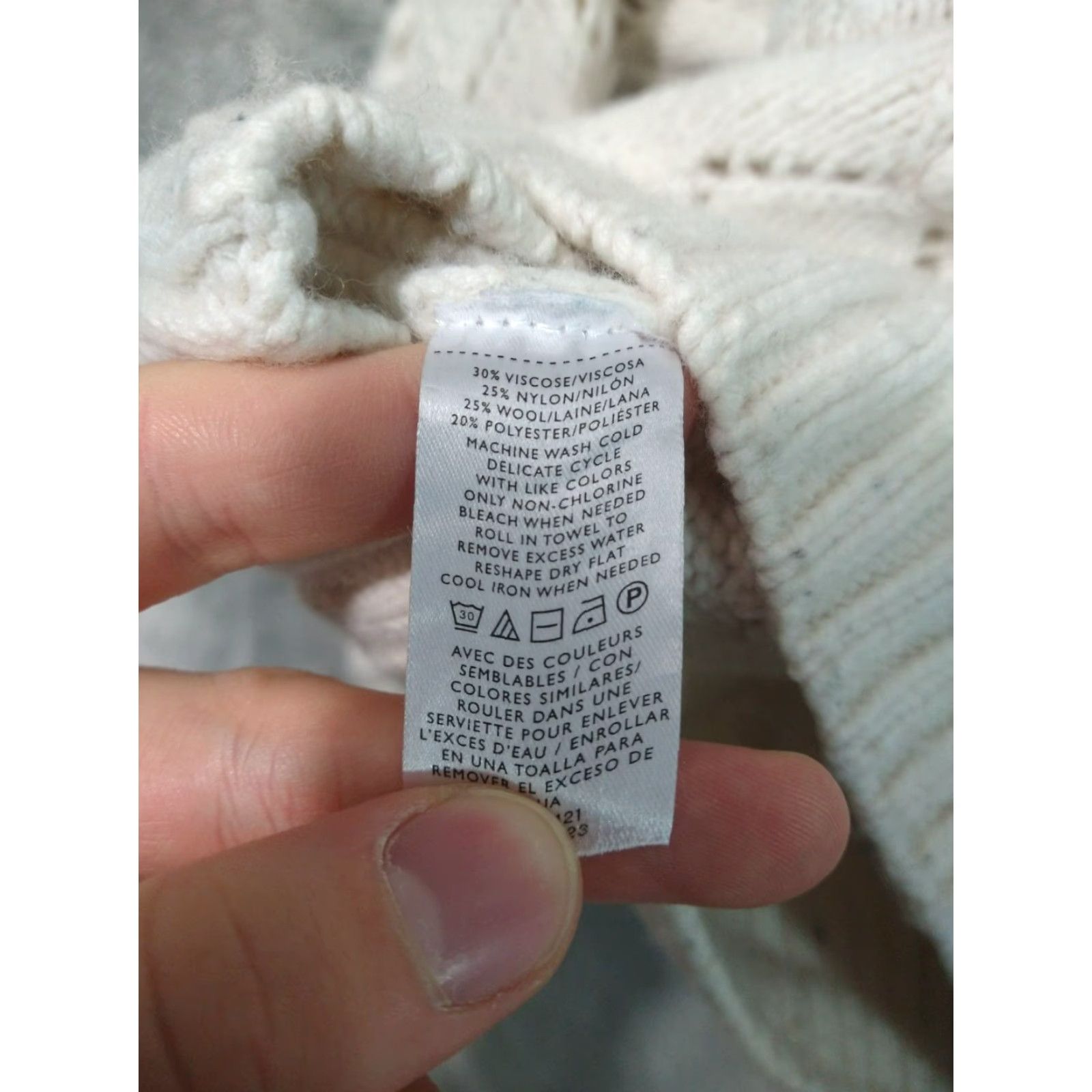 Loft LOFT Womens Sweater Pullover White Wool Blend Turtleneck Crochet Open-Knit Long Sleeve Small Casual Bohemian Preppy 90s Mens Womens Size S / US 4 / IT 40 - 6 Thumbnail