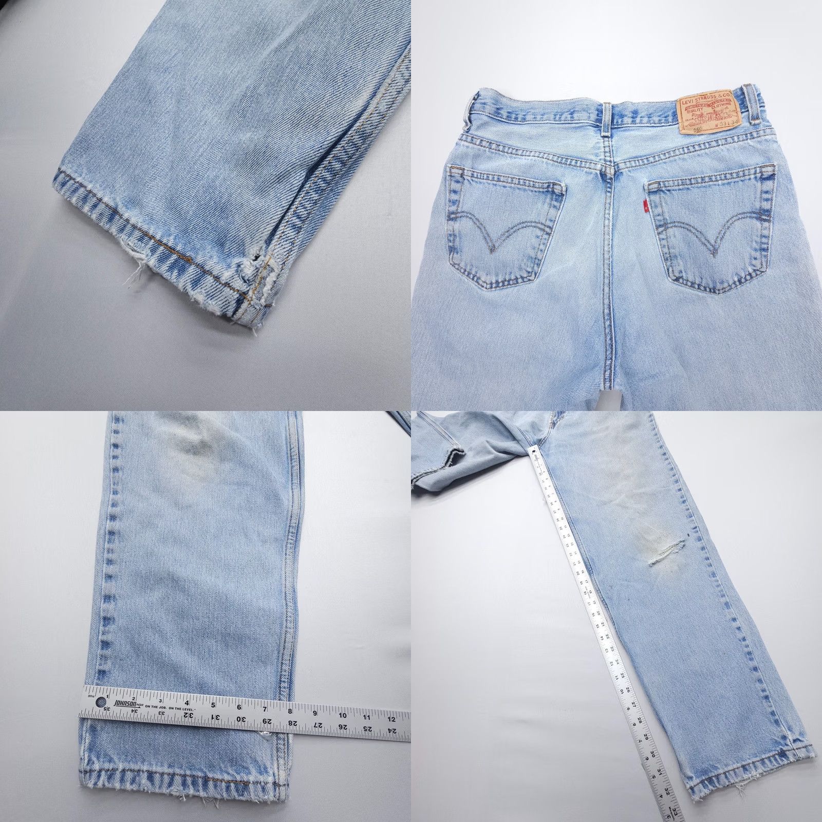 Levi's VINTAGE Levi's 560 Jeans Mens 33 x 34 Light Blue 90s American Baggy Comfort Fit 5-Pocket Denim Jeans Mens Size US 33 - 8 Thumbnail