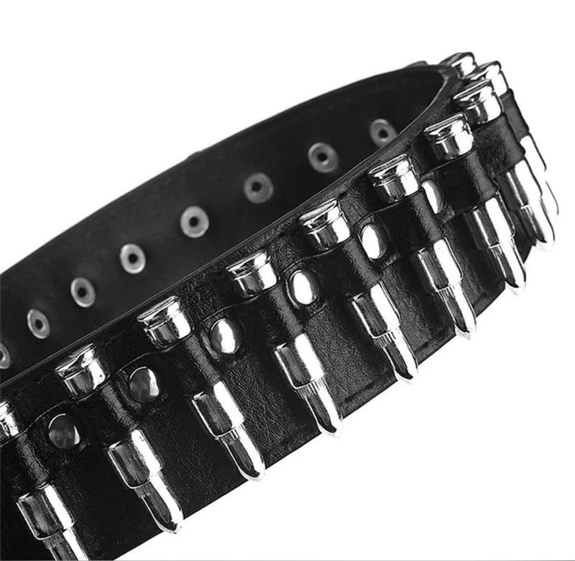 Designer × Vintage 105cm Silver Hollow Bullet Belt Size ONE SIZE - 3 Thumbnail