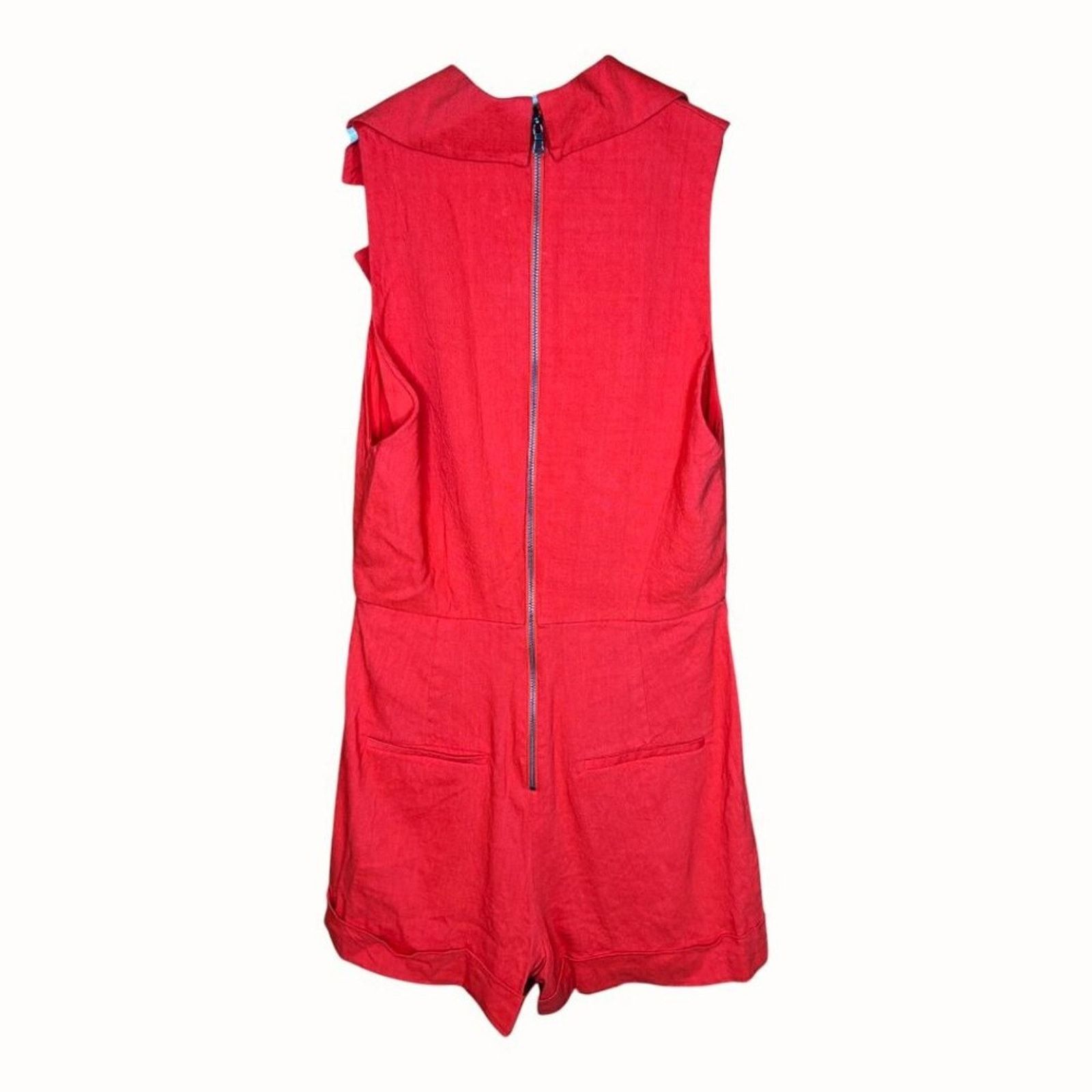 Alice + Olivia ALICE + OLIVIA Meritt Pleated Linen Romper Size 26" / US 2 / IT 38 - 5 Thumbnail