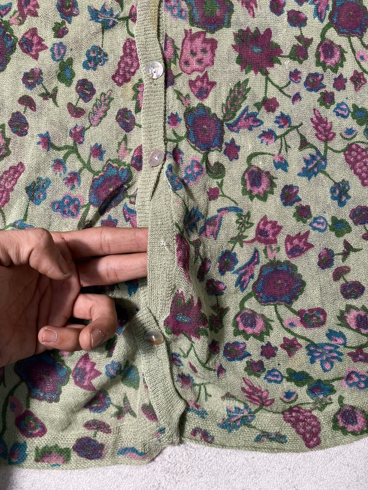 Japanese Brand Vtg Knit Japanese Brand Full Flowers Size ONE SIZE - 2 Thumbnail