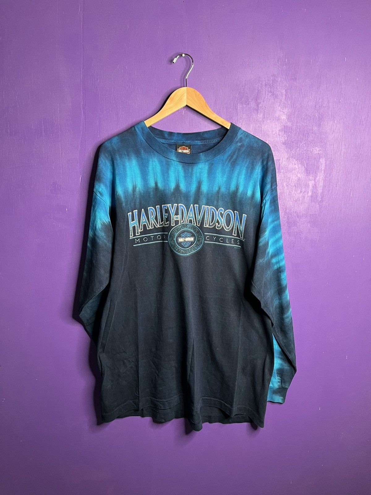 Harley Davidson × Vintage Vintage 2004 Harley Davidson tie dye long-sleeve t-shirt Size US L / EU 52-54 / 3 - 1 Thumbnail