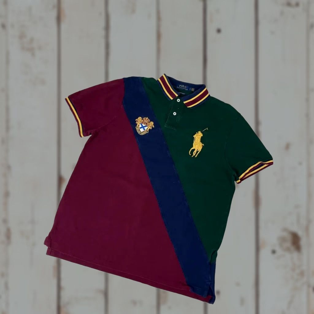 Polo Ralph Lauren VINTAGE Polo Ralph Lauren Big Pony Striped Rugby Shirt Men L green Polo Shirt Size L Men Size US L / EU 52-54 / 3 - 1 Thumbnail