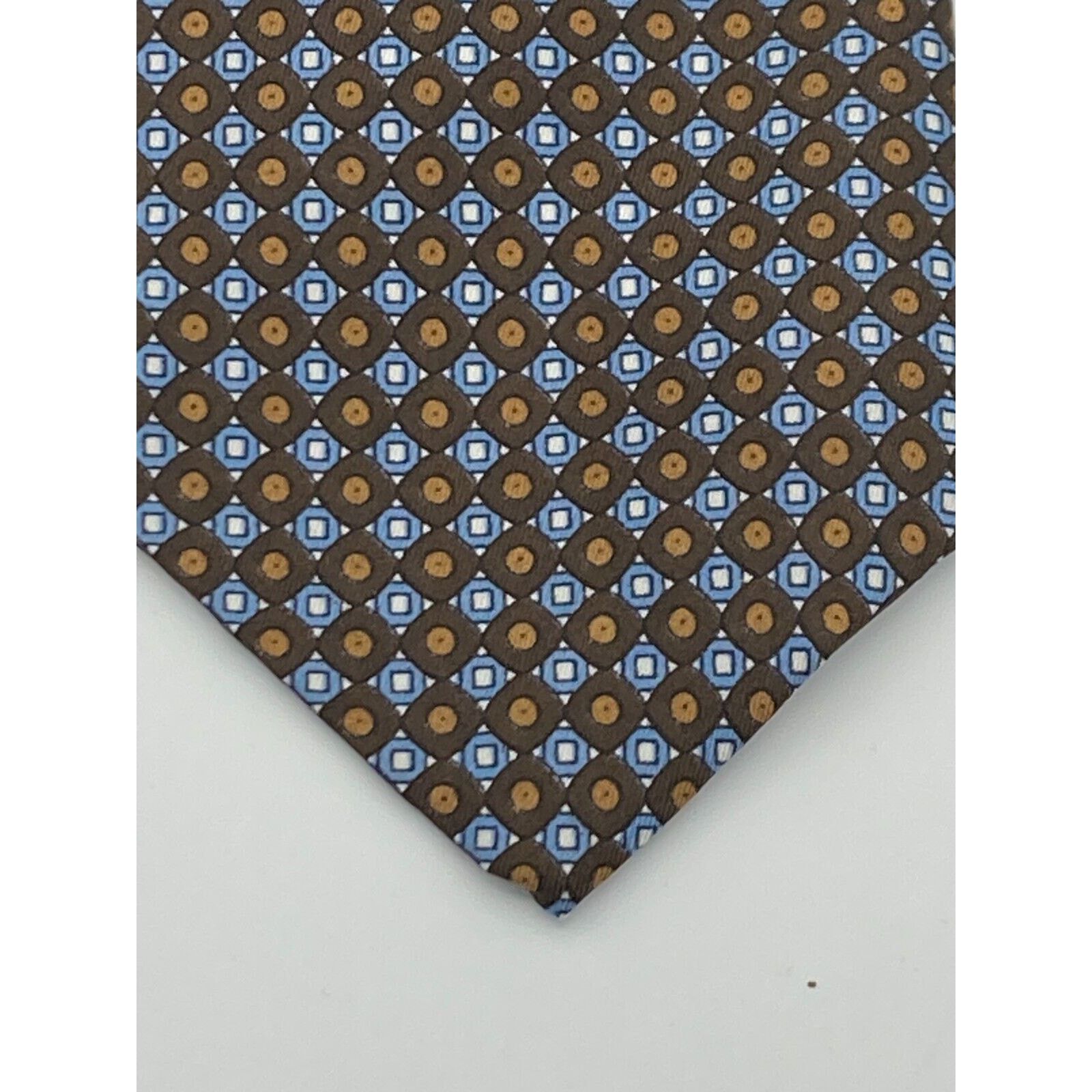 Dior Christian Dior Cravate Men's Tie Gold and Blue Geometric Size ONE SIZE - 4 Thumbnail