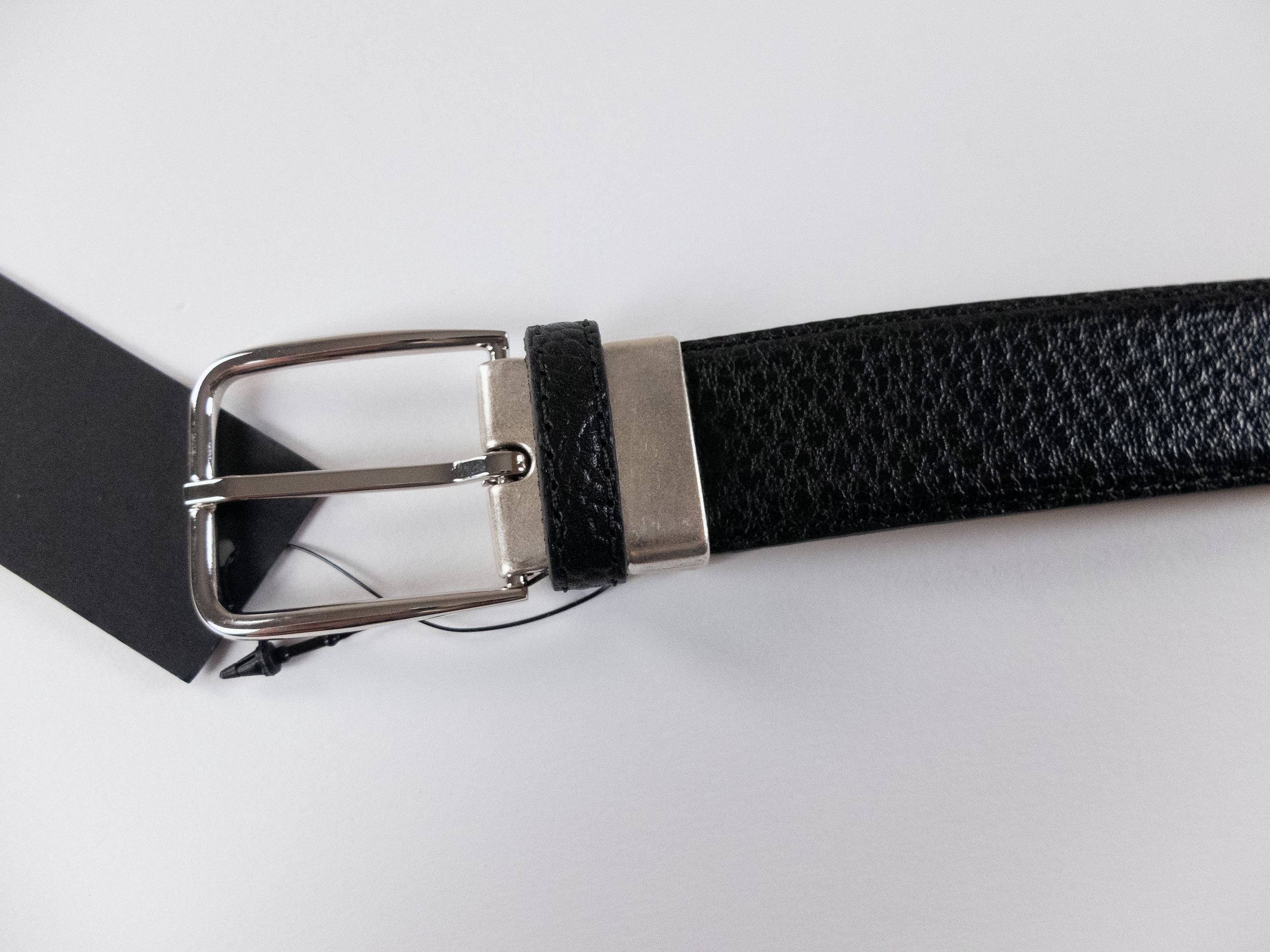 Paul Smith PAUL SMITH black grain leather classic belt 90 authentic Size 34 - 2 Thumbnail