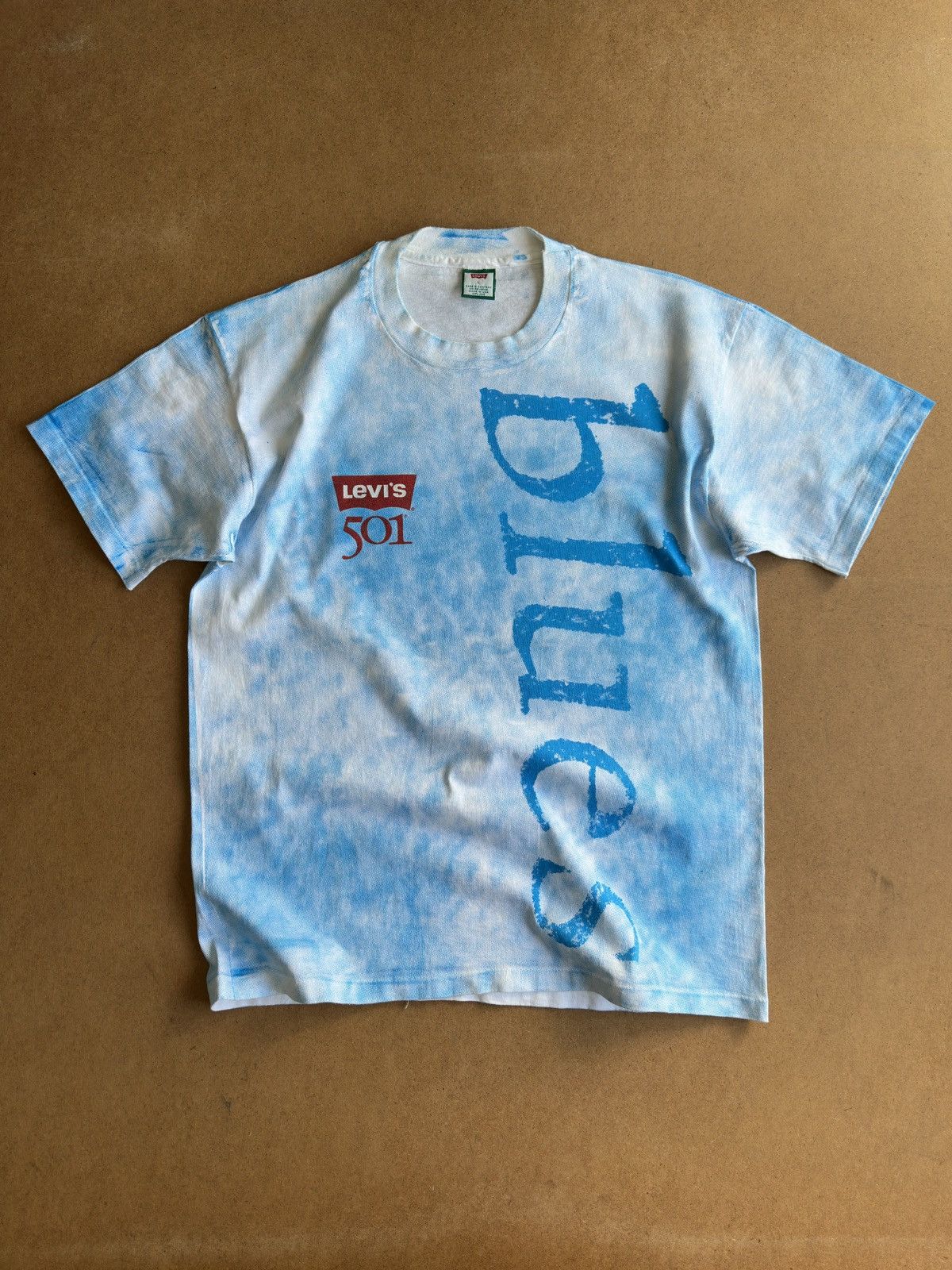 Levi's Vintage 90s Levi’s 501 Blues Tie Dye AOP Single Stitch Tee Size US L / EU 52-54 / 3 - 1 Thumbnail
