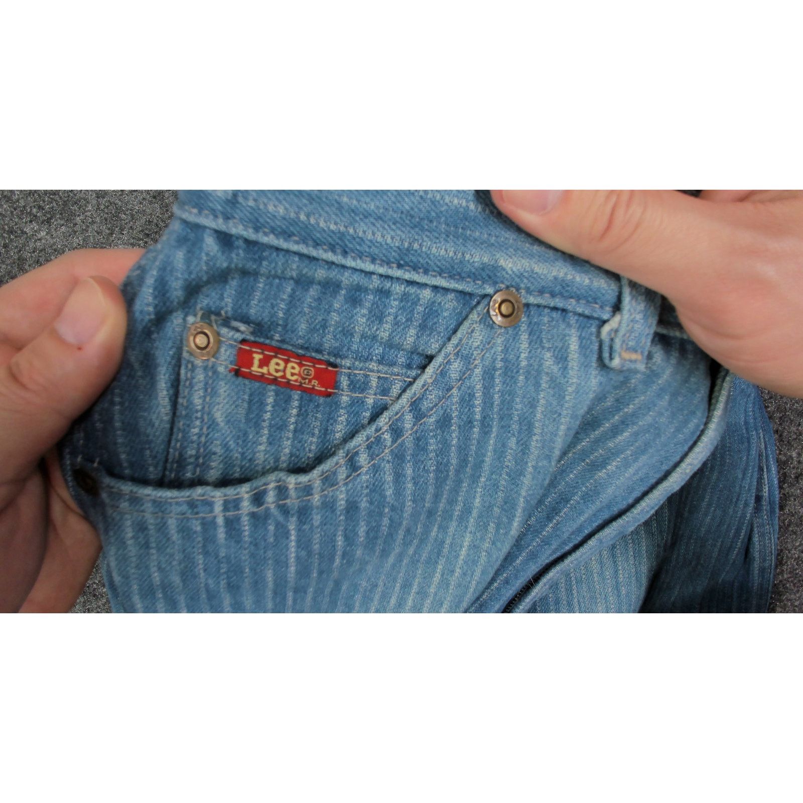 Lee Vintage 1970s Lee Riders Pinstripe Bareback High Rise Denim Size 30" / US 8 / IT 44 - 7 Thumbnail