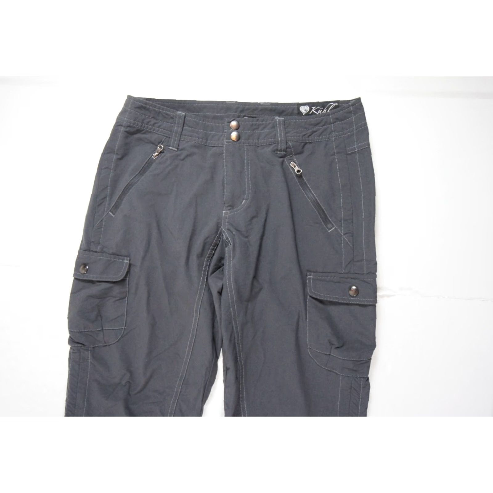 Vintage Kuhl Women's Cargo Pants Size 4 Gray Lightweight Stretch Outdoor Hiking Regular Fit Size 27" / US 4 / IT 40 - 2 Thumbnail
