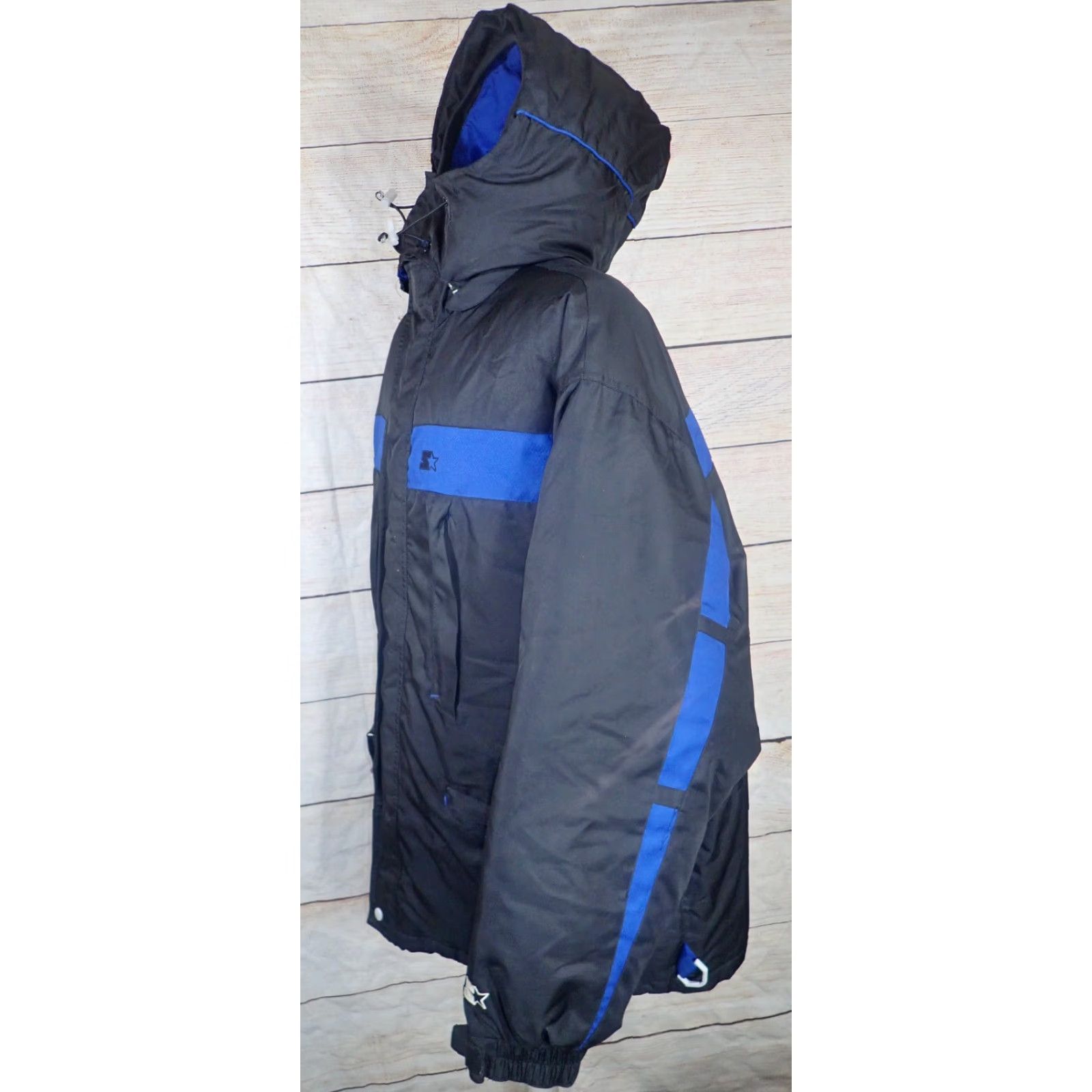 Starter VINTAGE STARTER Men's XL Down Feather Lined Jacket Heavy Duty Ski Winter Coat Black Blue Size US XL / EU 56 / 4 - 3 Thumbnail