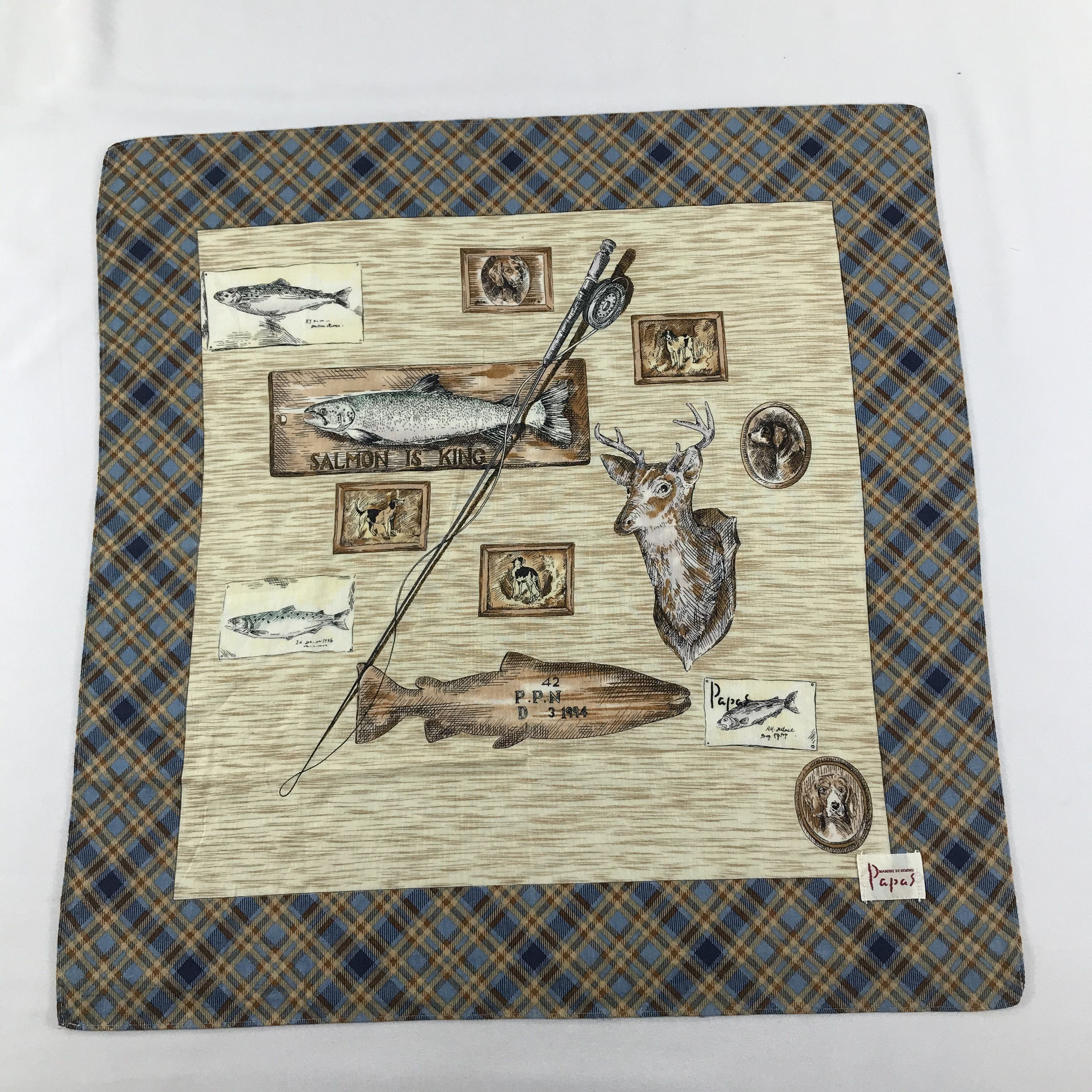 Vintage Papas Maniere De Heming Handkerchief Bandana H1244 Size ONE SIZE - 1 Thumbnail