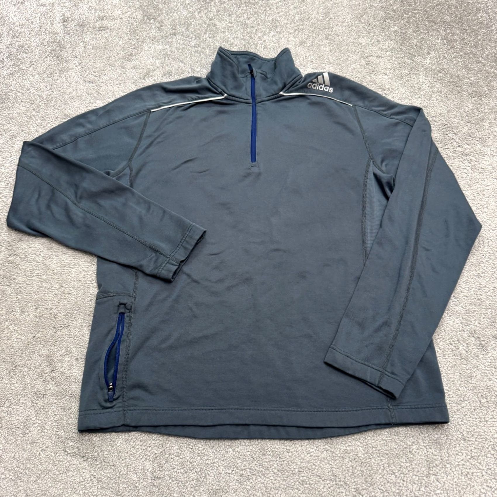Adidas Adidas Climawarm 1/4 Zip Pullover Jacket Mens Medium Blue Activewear Athletic Size US M / EU 48-50 / 2 - 2 Thumbnail