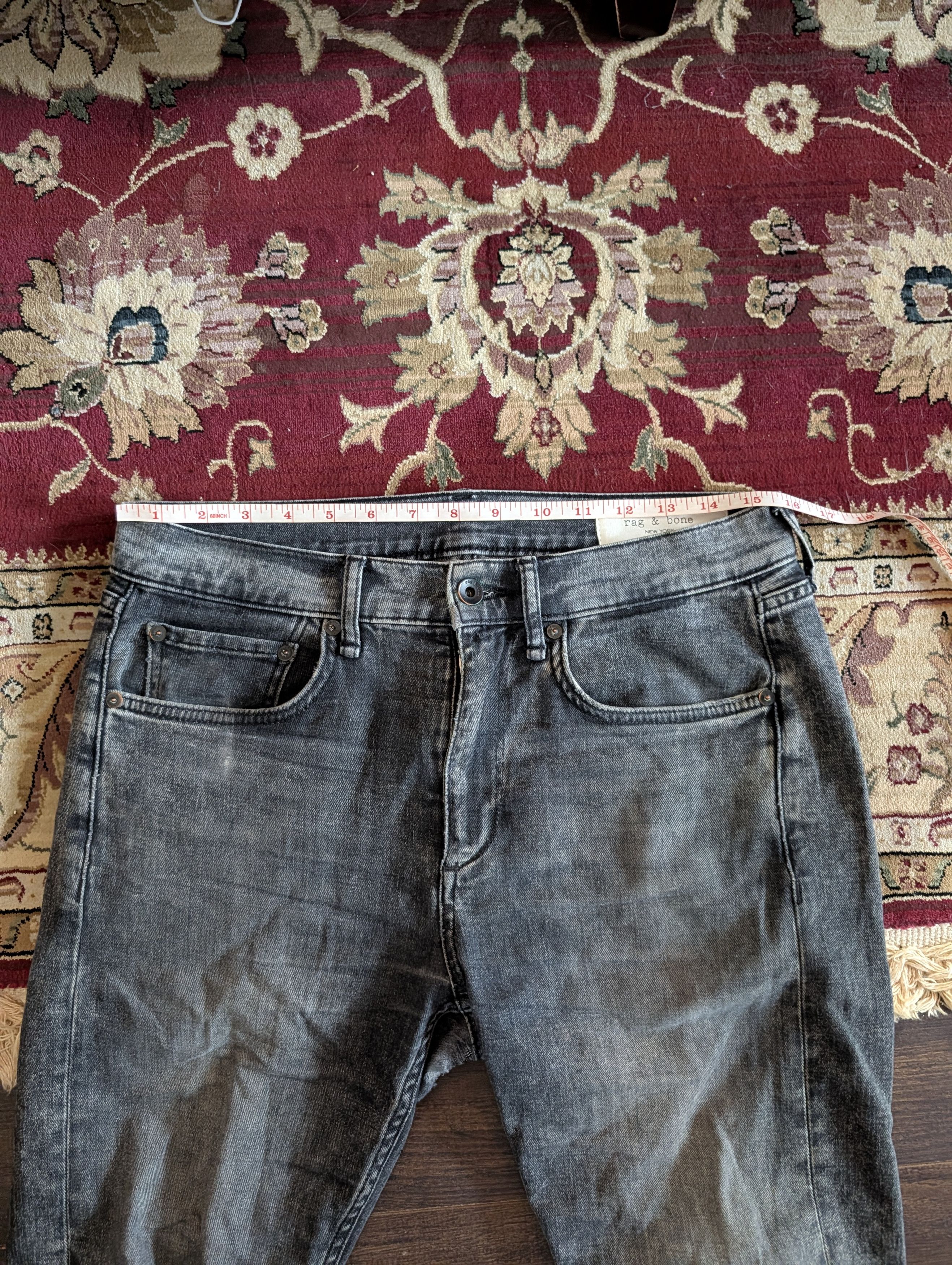 Rag & Bone Fit 1 Skinny gray stone wash denim jeans 30x32 Size US 30 / EU 46 - 12 Thumbnail