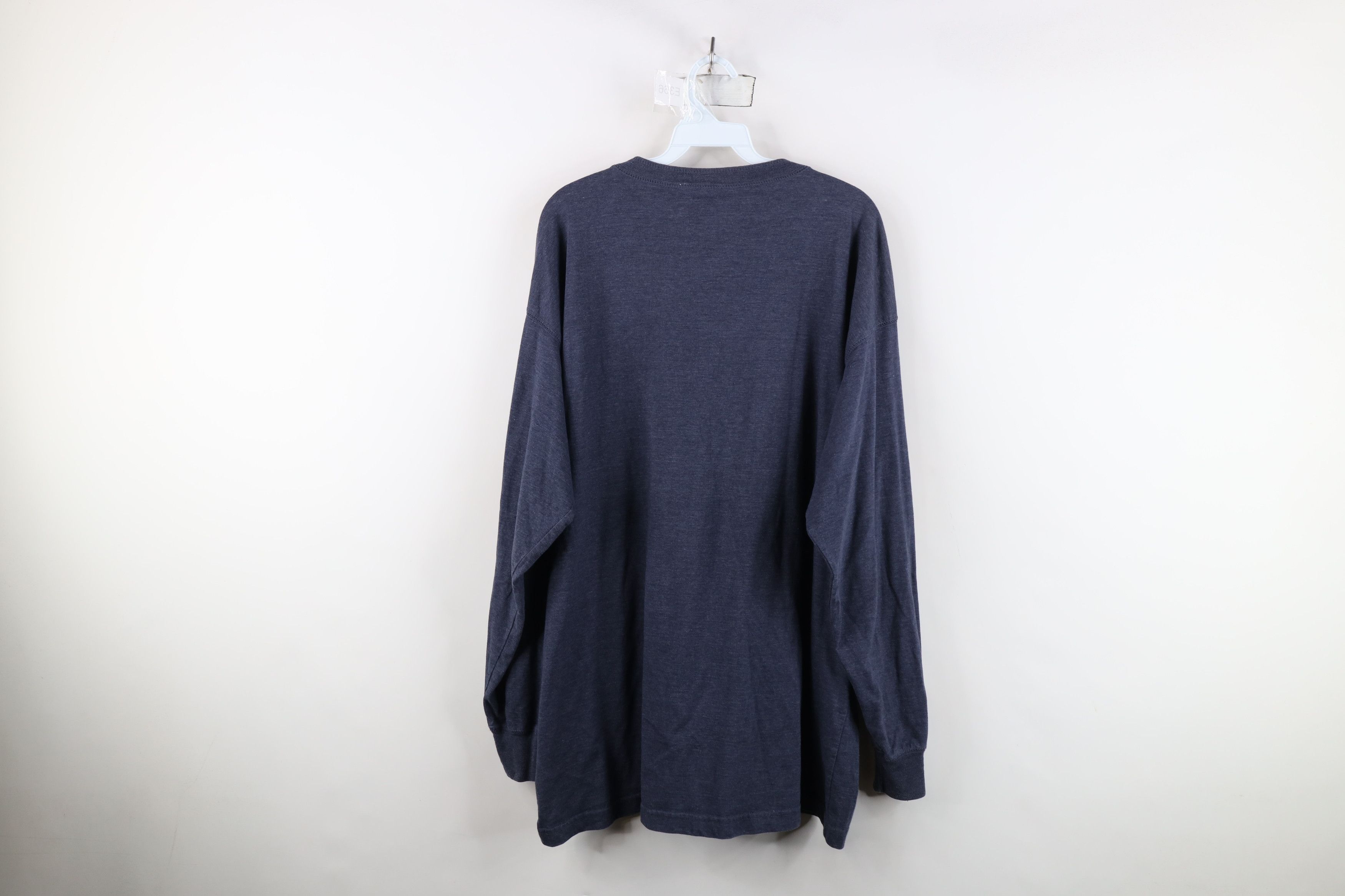 Vintage Vintage 90s Streetwear Blank Long Sleeve Henley T-Shirt Blue Size US XXL / EU 58 / 5 - 10 Thumbnail