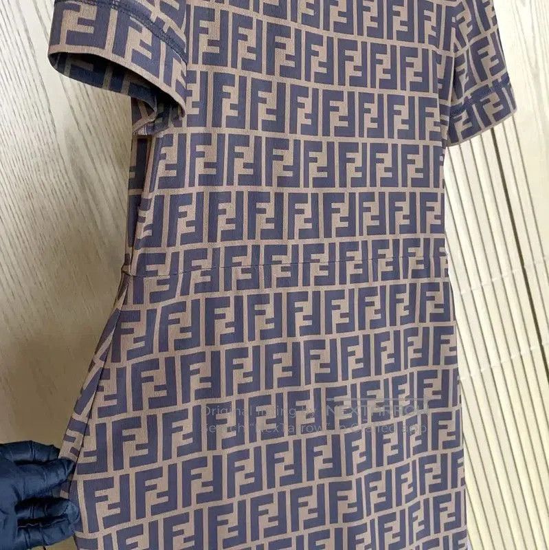 Fendi Fendi Brown Printed Short Sleeve Midi Dress . Size M / US 6-8 / IT 42-44 - 5 Thumbnail