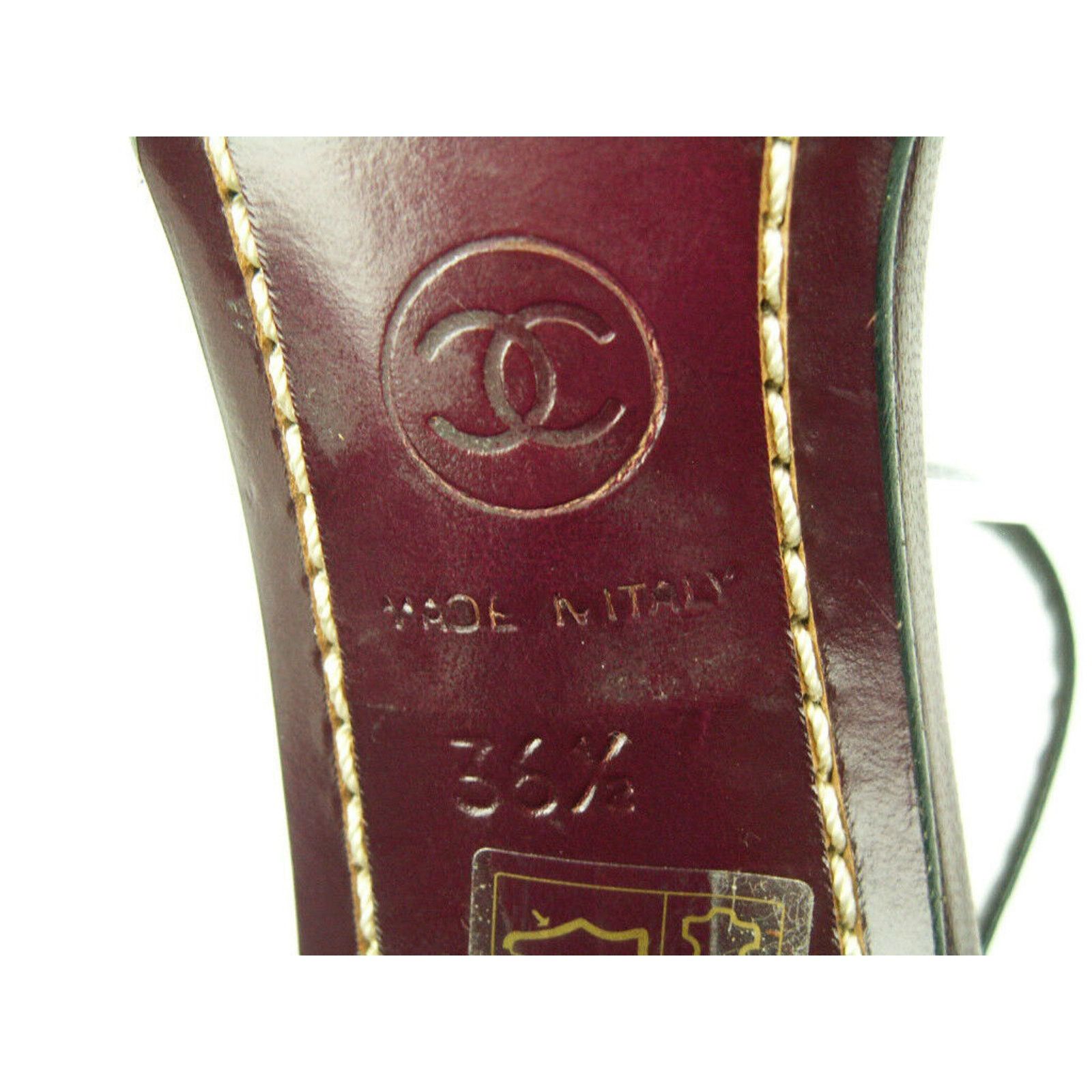 Chanel TWO TONE PLEATED LEATHER ANKLE STRAP CRYSTALS PUMPS 36.5 Size US 6.5 / IT 36.5 - 10 Thumbnail