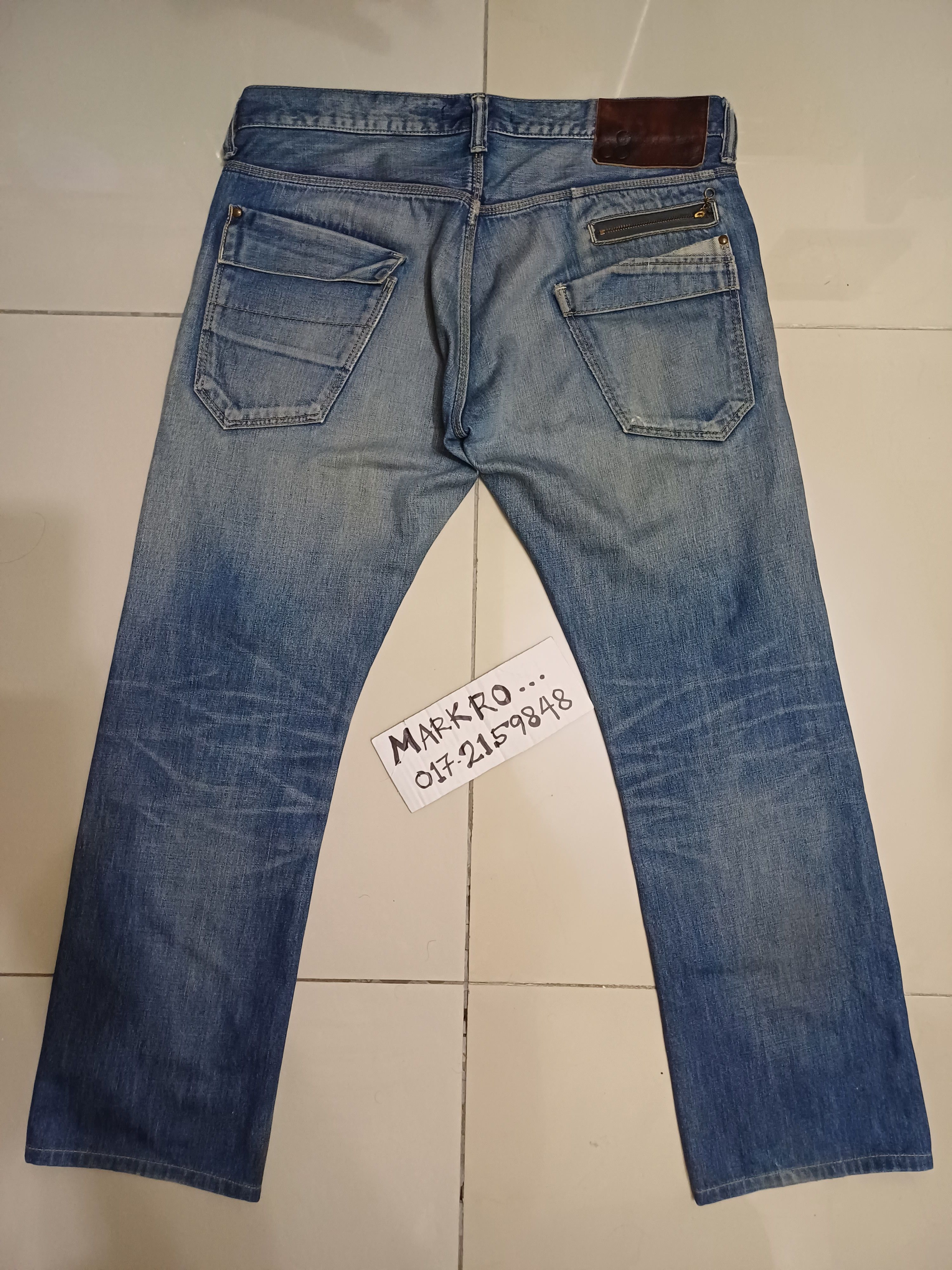 image of Distressed Denim Crazy Faded & Distressed John Bull Japan Jeans in Blue Fade, Men's (Size 33)