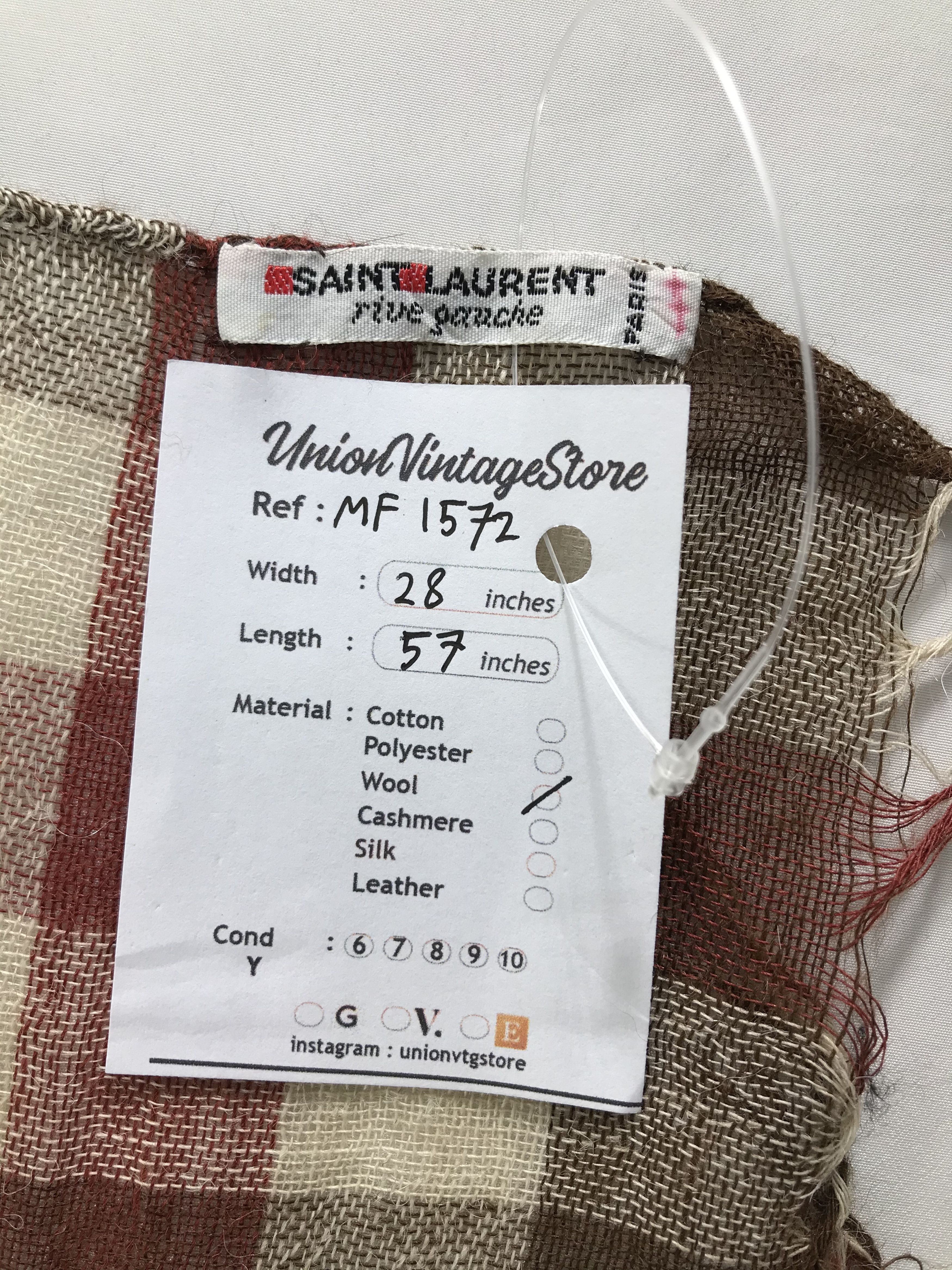 Saint Laurent Paris Vintage Saint Laurent Scarf/Muffler/Neckwear MF1572 Size ONE SIZE - 5 Thumbnail