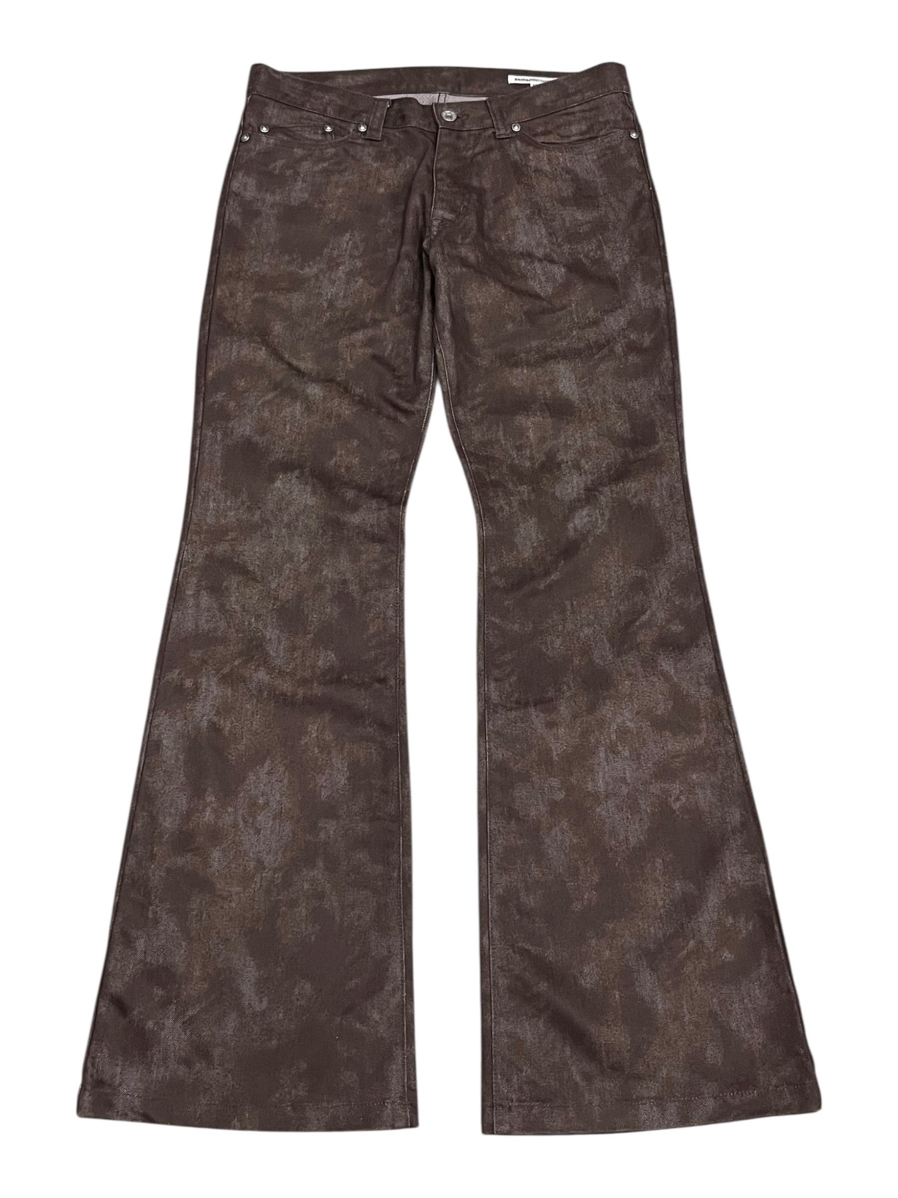 semanticdesign Vtg Semantic Design Abstract Spot Rust Grunge Runway Flares Size US 31 - 3 Thumbnail