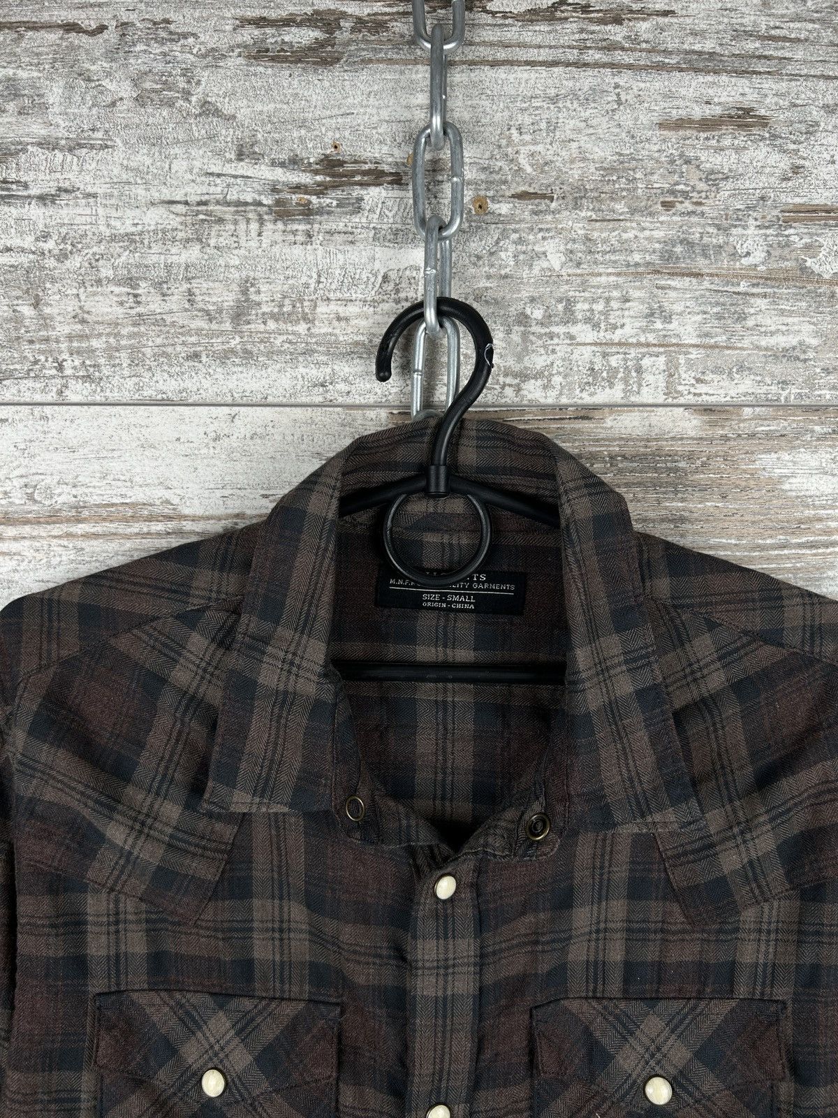 Allsaints × Japanese Brand Mens AllSaints Flannel Shirts button up plain ls shirt y2k Size US S / EU 44-46 / 1 - 2 Thumbnail